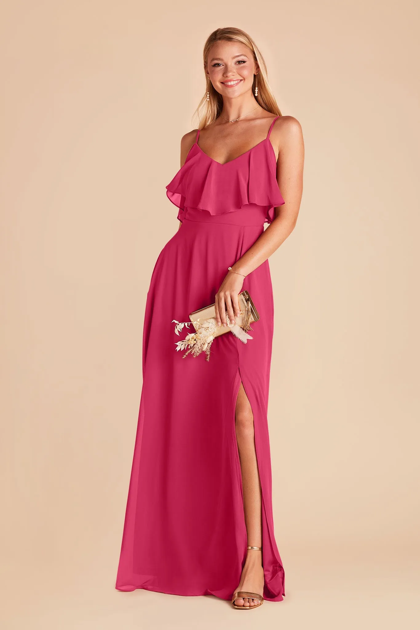Jane Convertible Dress With Slit - Fuchsia sold by Birdy Grey product image thumbnail 4