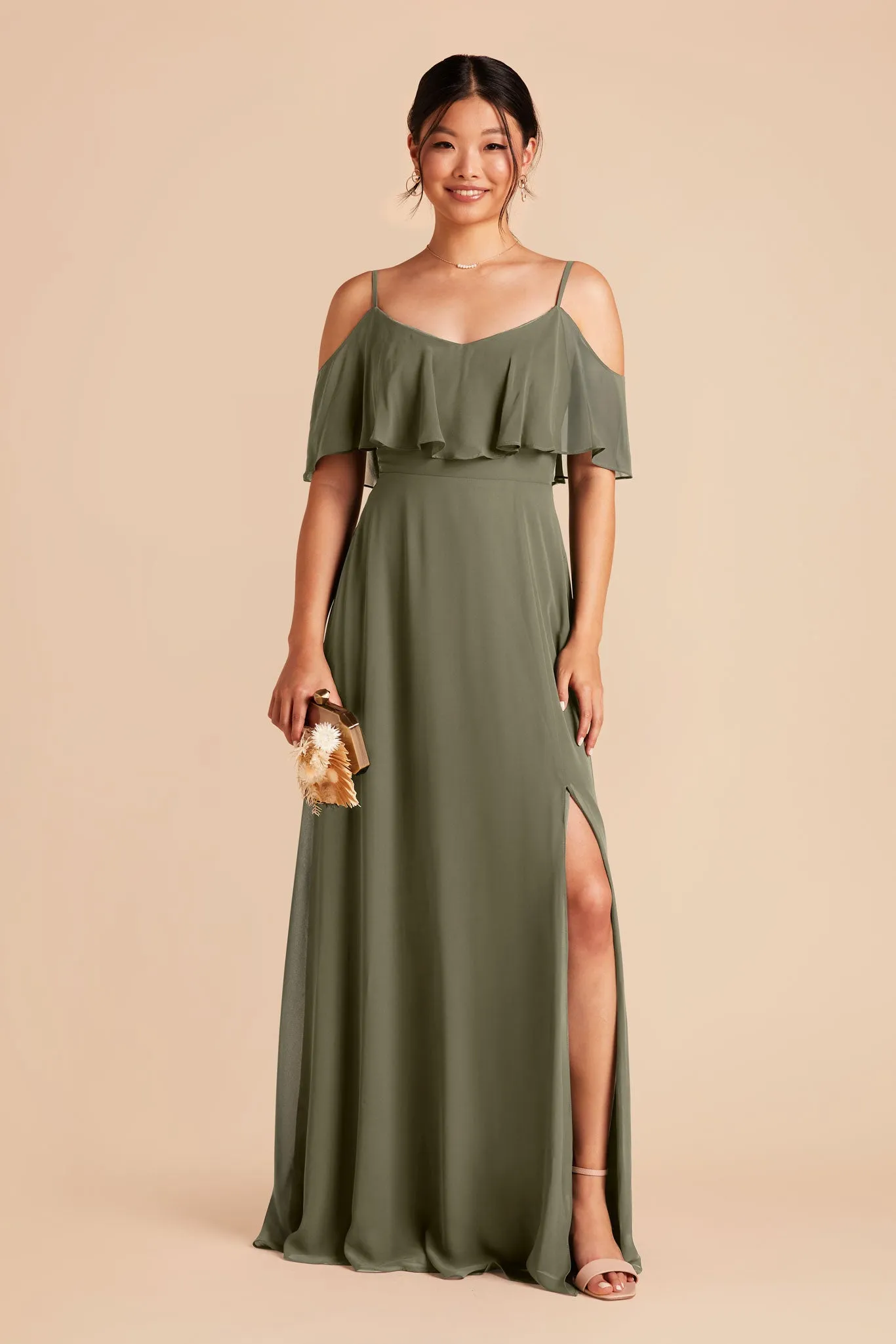 Jane Convertible Dress With Slit - Moss Green sold by Birdy Grey product image thumbnail 3