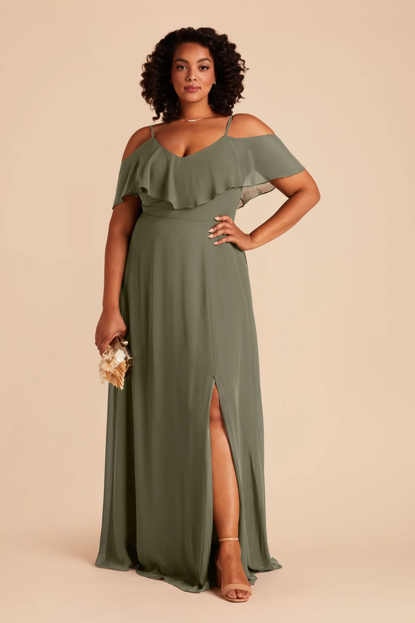 Jane Convertible Dress With Slit - Moss Green sold by Birdy Grey product image thumbnail 4