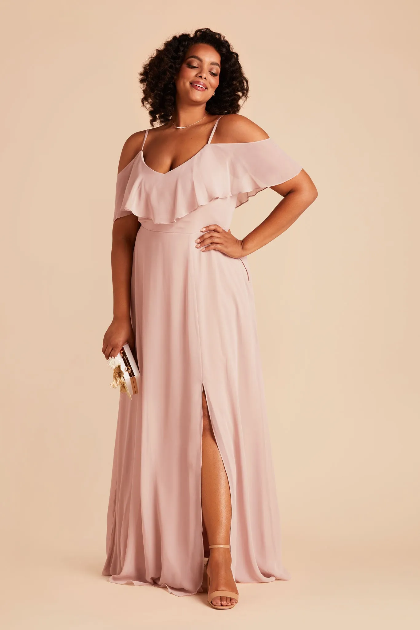 Jane Convertible Dress With Slit - Blush Pink sold by Birdy Grey product image thumbnail 3