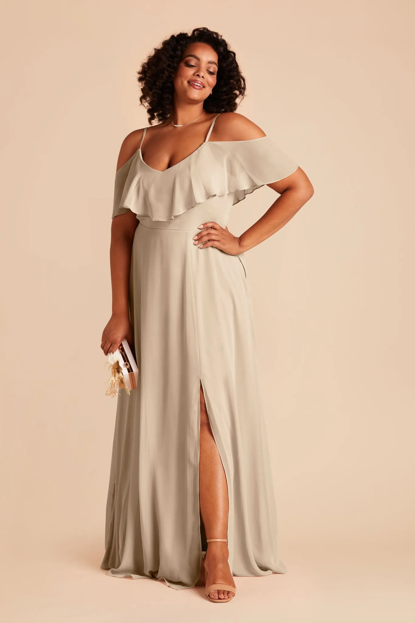 Jane Convertible Dress With Slit - Almond sold by Birdy Grey