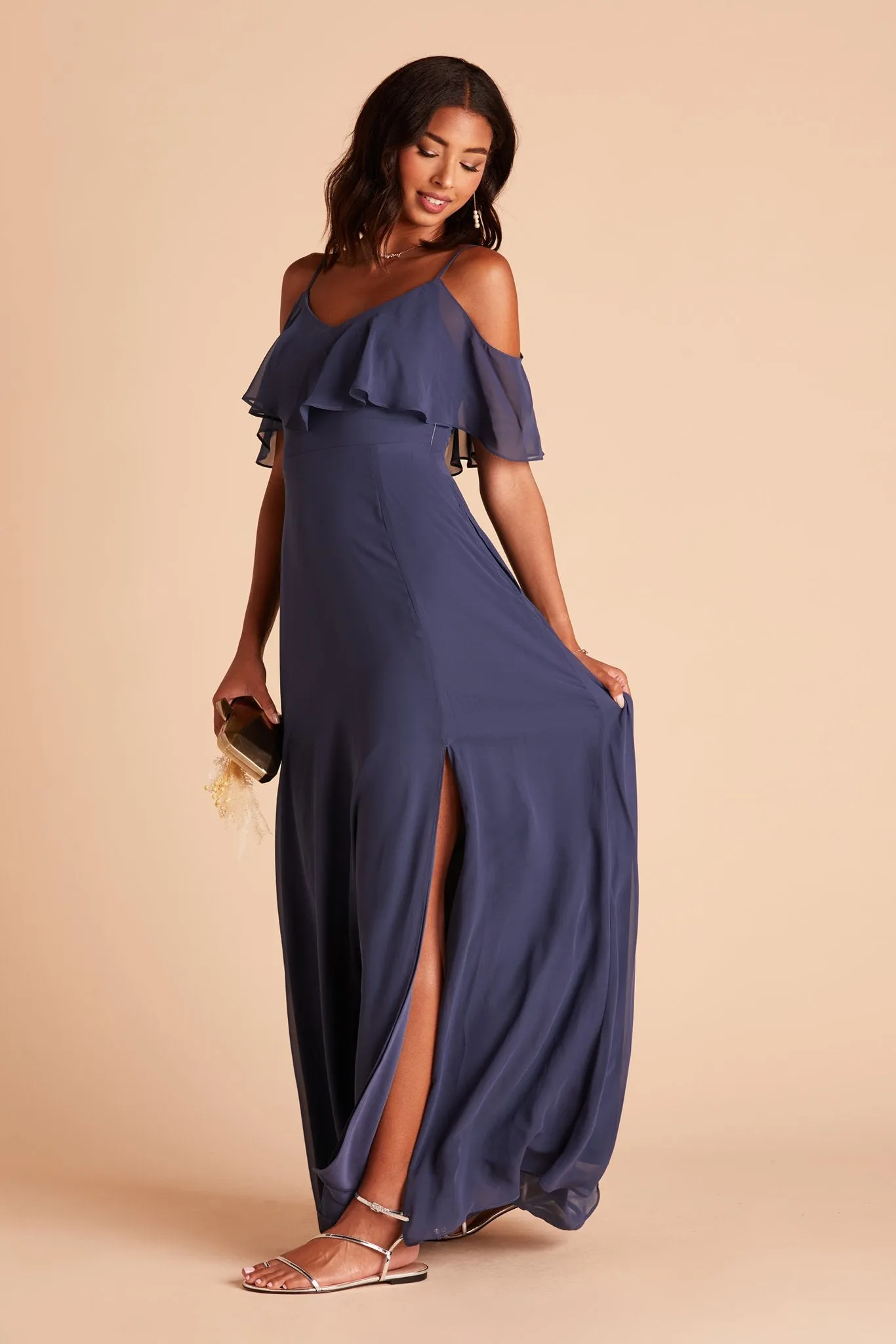 Jane Convertible Dress With Slit - Slate Blue sold by Birdy Grey product image thumbnail 5