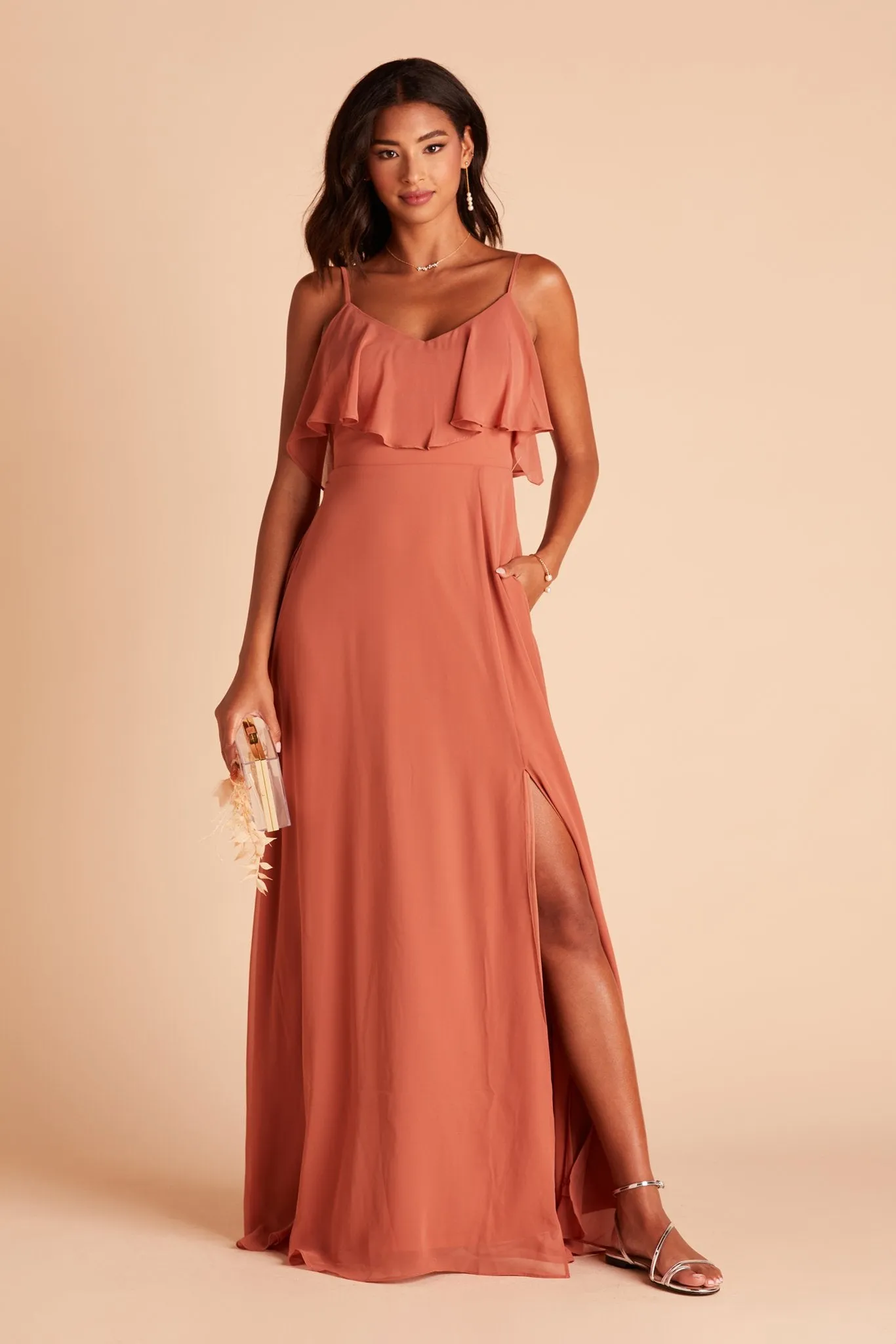 Jane Convertible Dress With Slit - Terracotta sold by Birdy Grey product image thumbnail 5