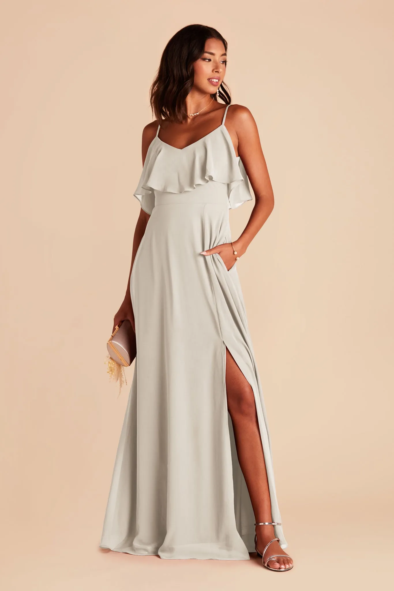 Jane Convertible Dress With Slit - Dove Gray sold by Birdy Grey product image thumbnail 5