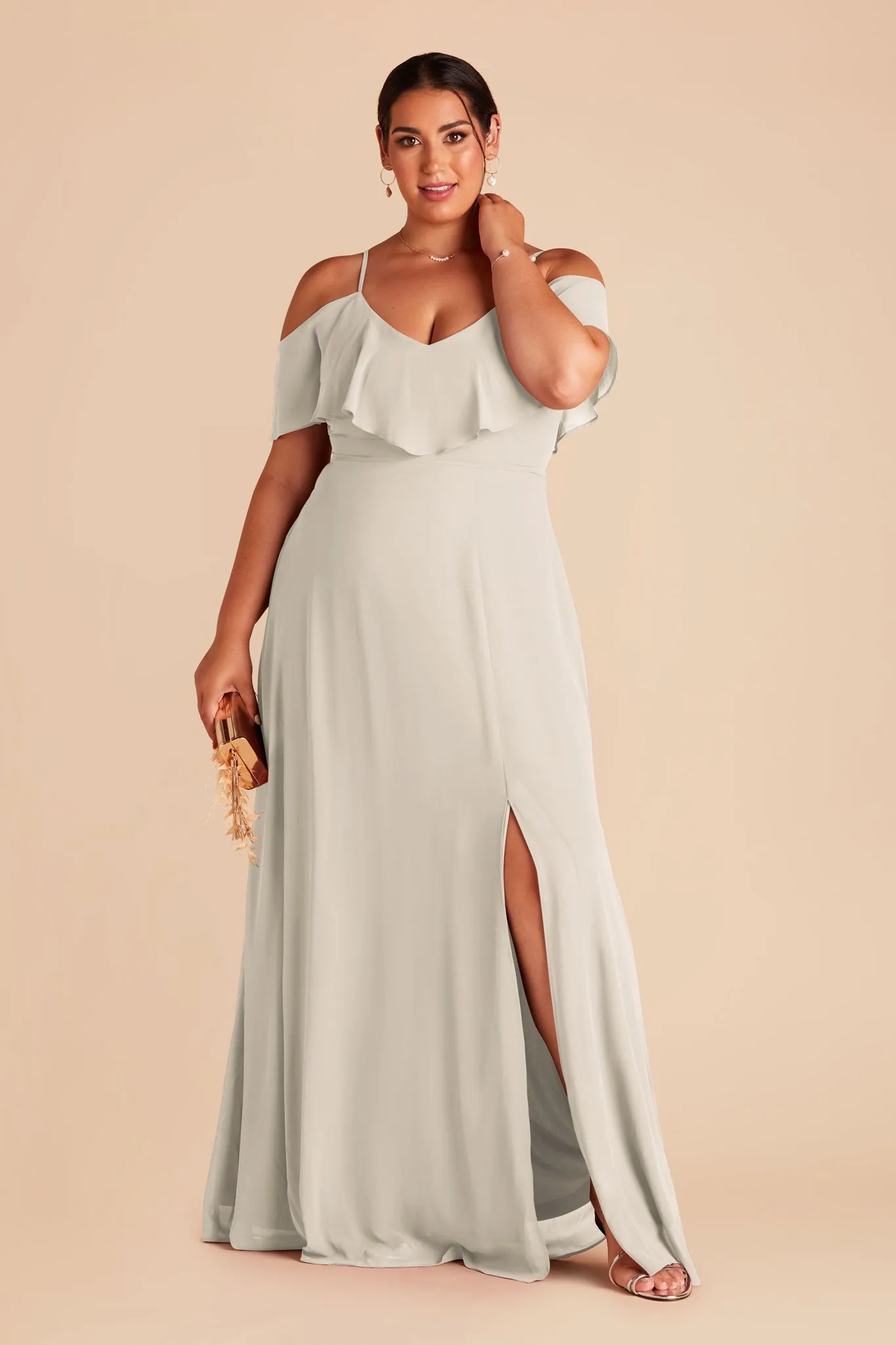 Jane Convertible Dress With Slit - Dove Gray sold by Birdy Grey product image thumbnail 3