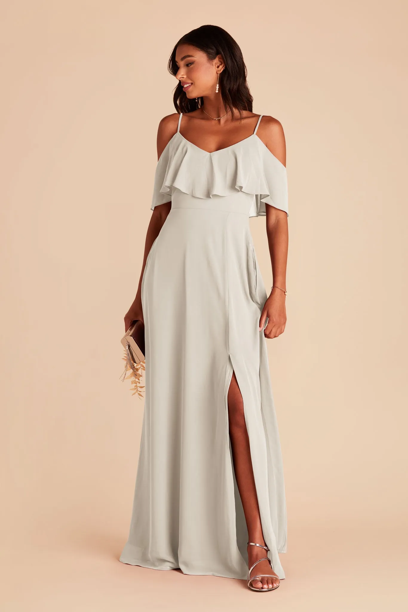 Jane Convertible Dress With Slit - Dove Gray sold by Birdy Grey product image thumbnail 4