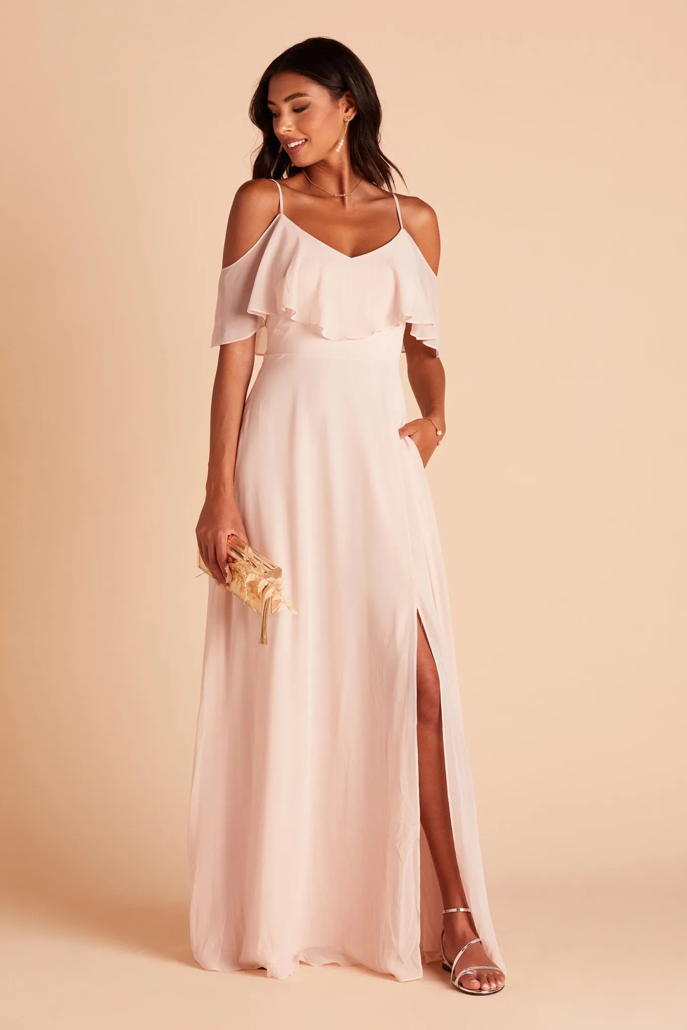 Jane Convertible Dress With Slit - Pale Blush sold by Birdy Grey product image thumbnail 3