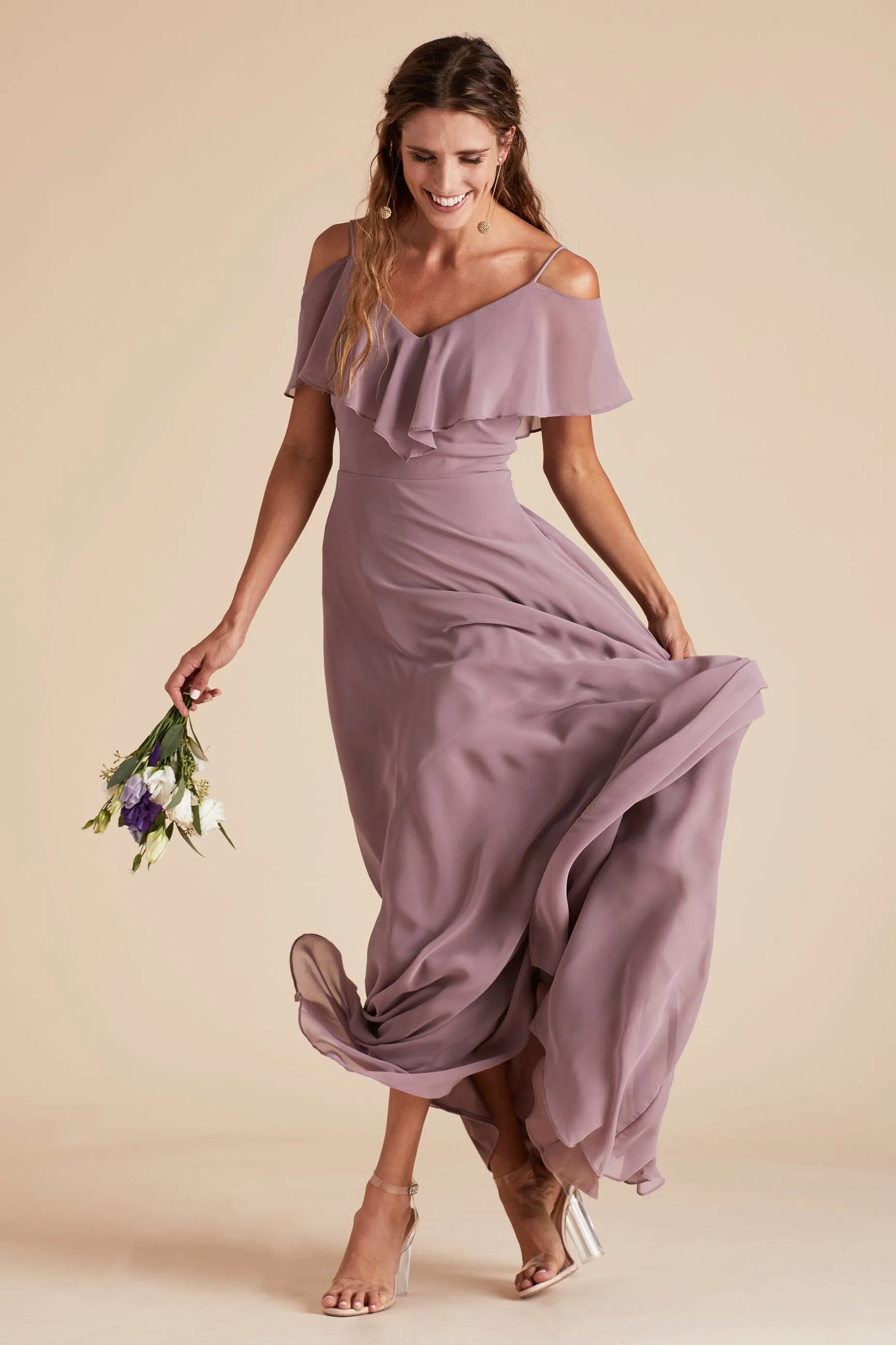 Jane Convertible Dress With Slit - Dark Mauve sold by Birdy Grey product image thumbnail 2