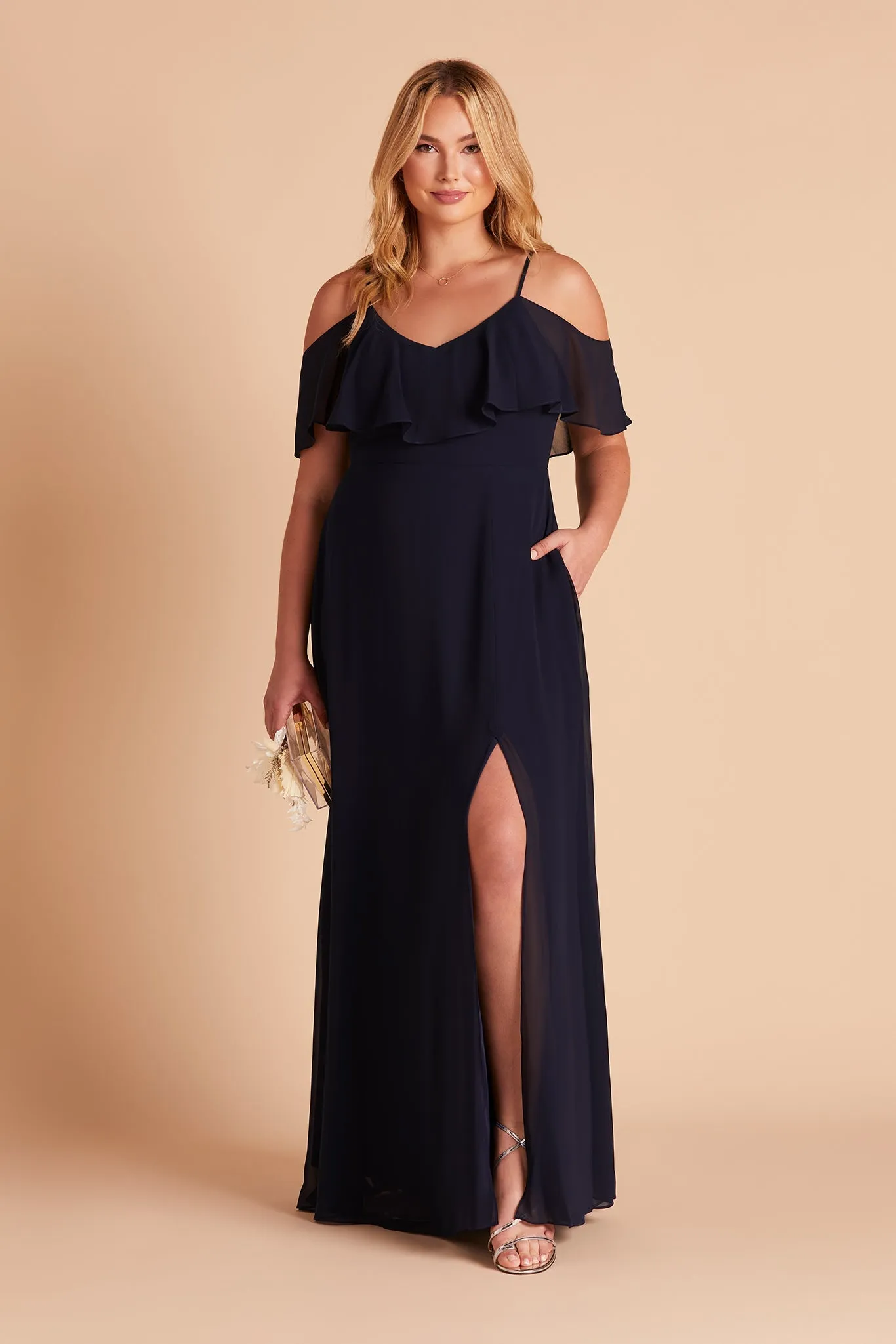 Jane Convertible Dress With Slit - Navy sold by Birdy Grey