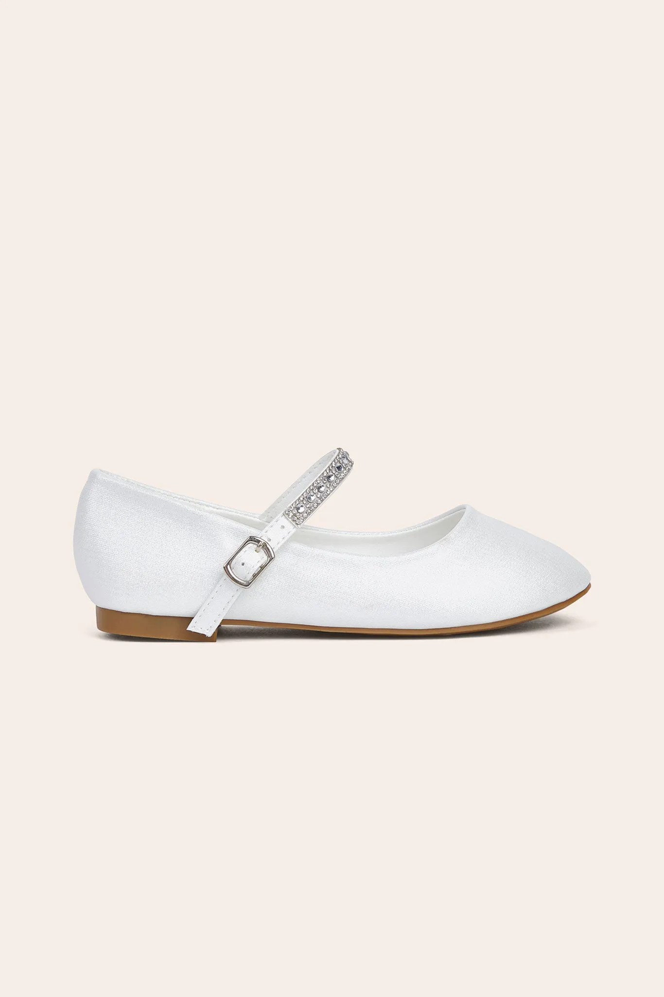 Sloane Flower Girl Shoe - White sold by Birdy Grey