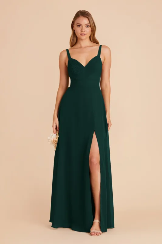 Deborah Chiffon Dress - Emerald sold by Birdy Grey