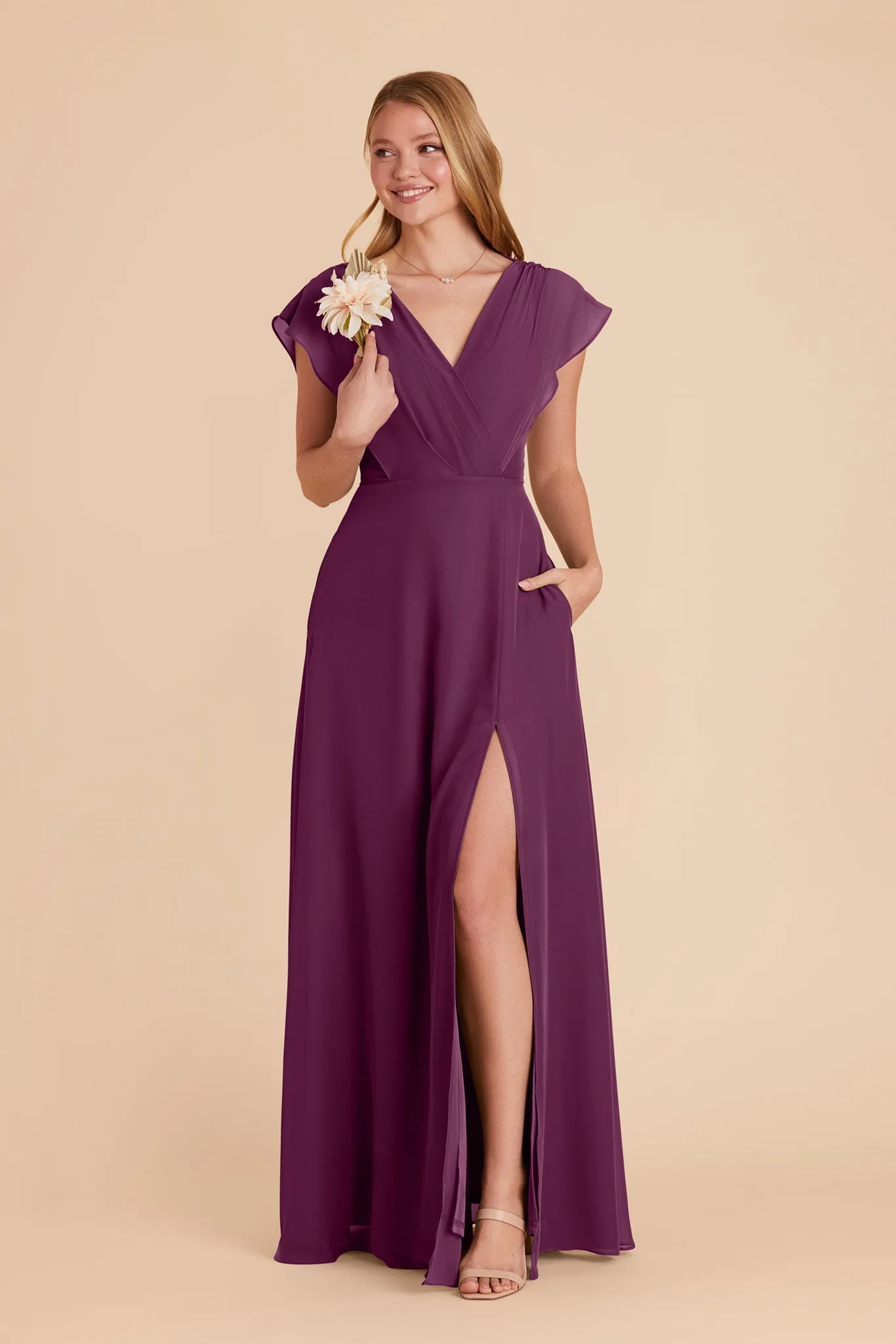 Violet Chiffon Dress - Fig sold by Birdy Grey product image thumbnail 5