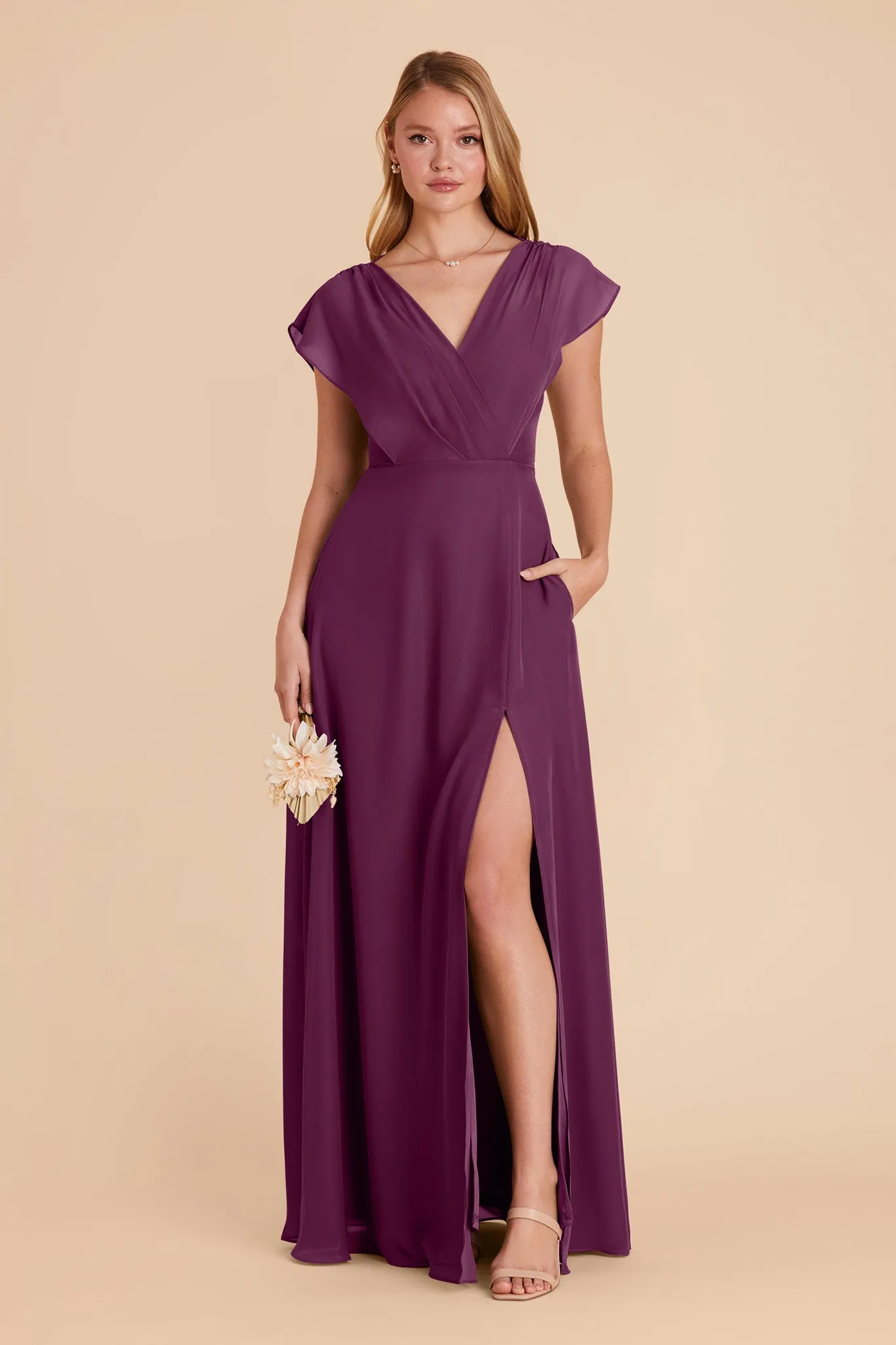 Violet Chiffon Dress - Fig sold by Birdy Grey product image thumbnail 3