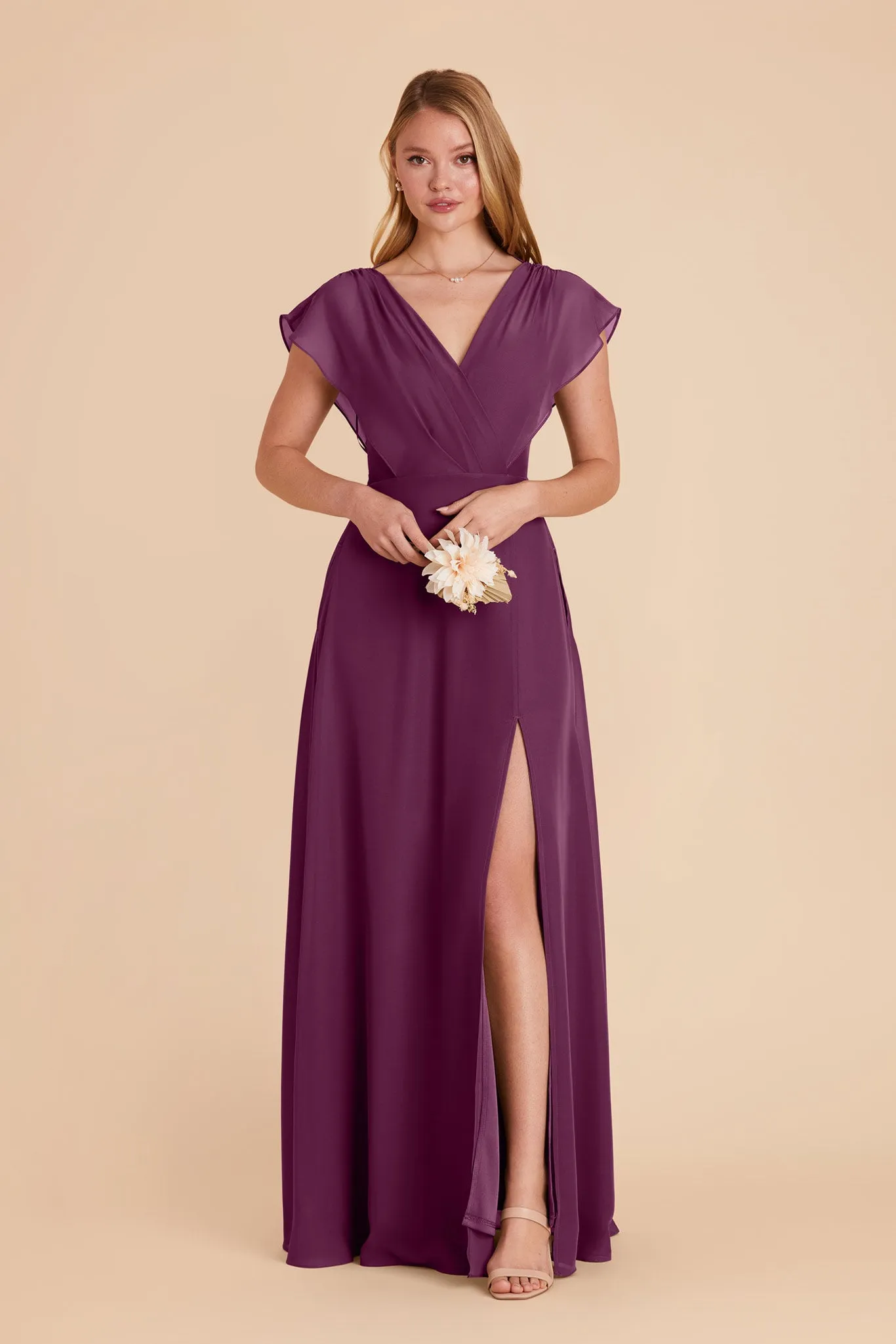 Violet Chiffon Dress - Fig sold by Birdy Grey product image thumbnail 4