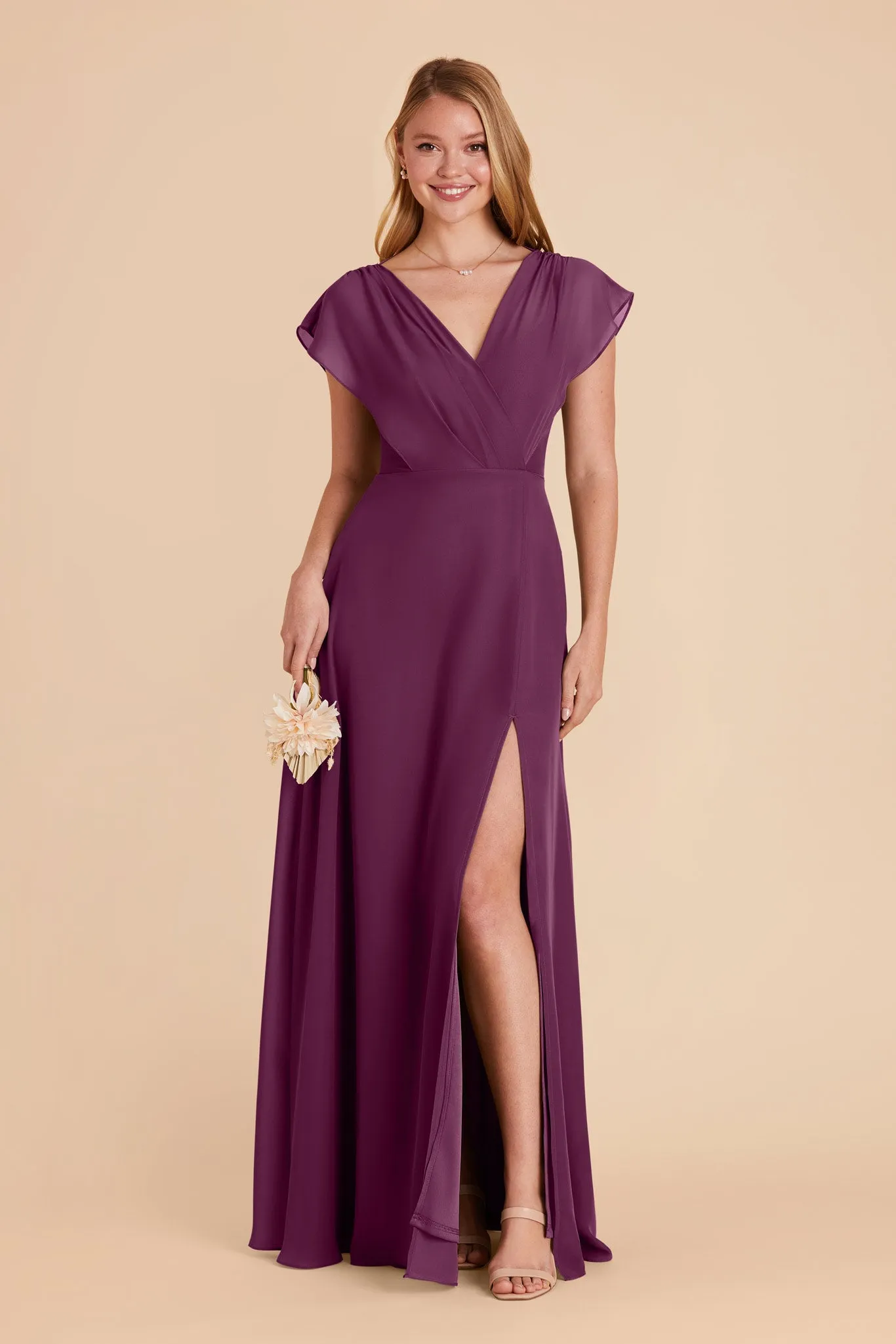 Violet Chiffon Dress - Fig sold by Birdy Grey