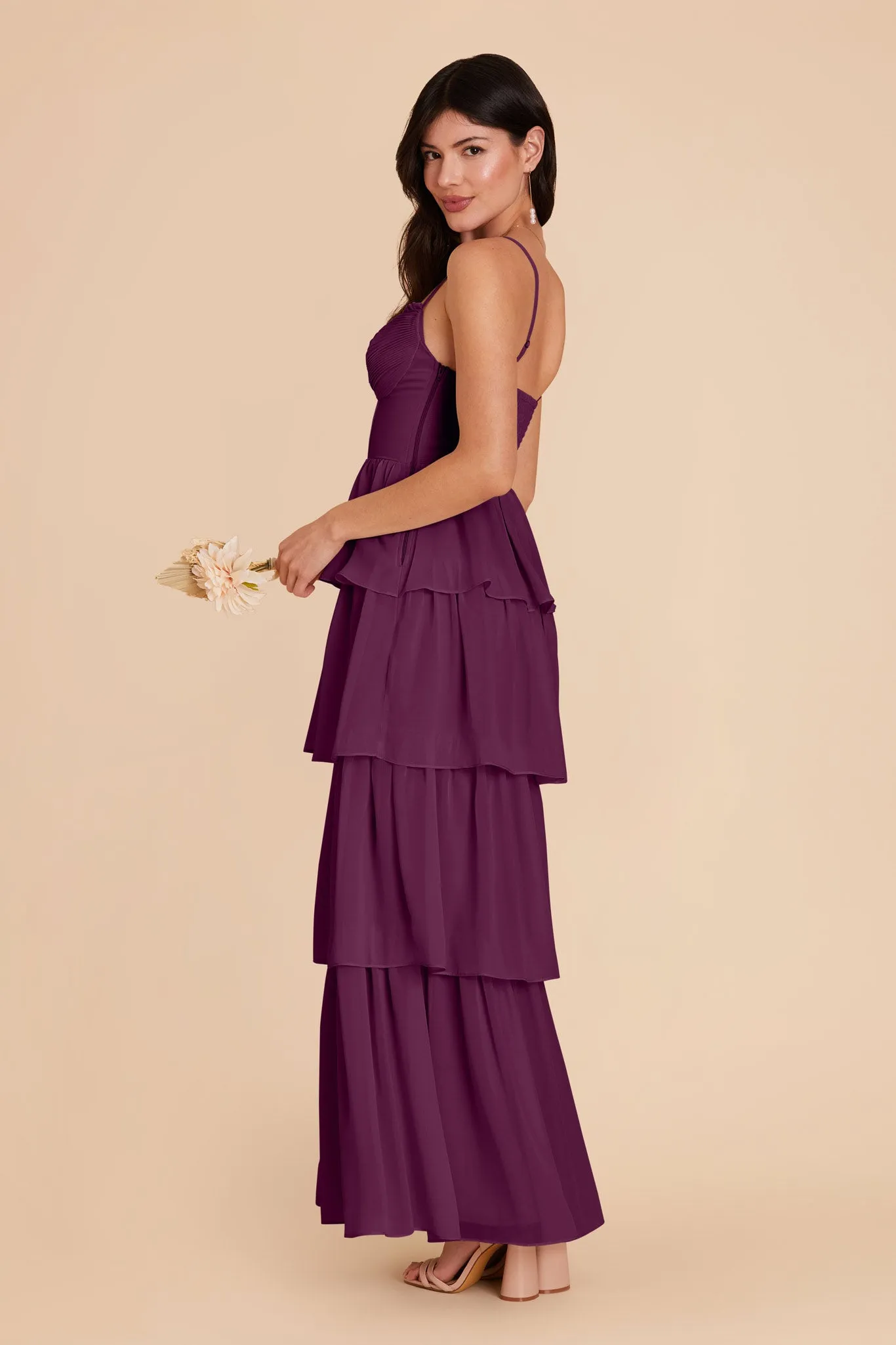 Lola Chiffon Dress - Fig sold by Birdy Grey product image thumbnail 4