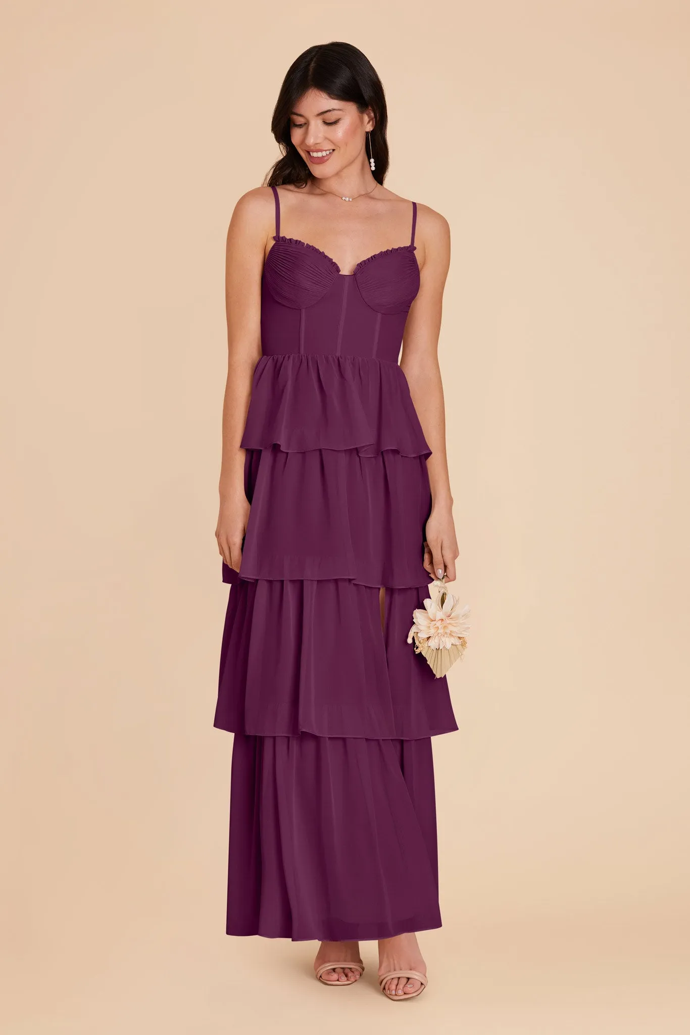 Lola Chiffon Dress - Fig sold by Birdy Grey