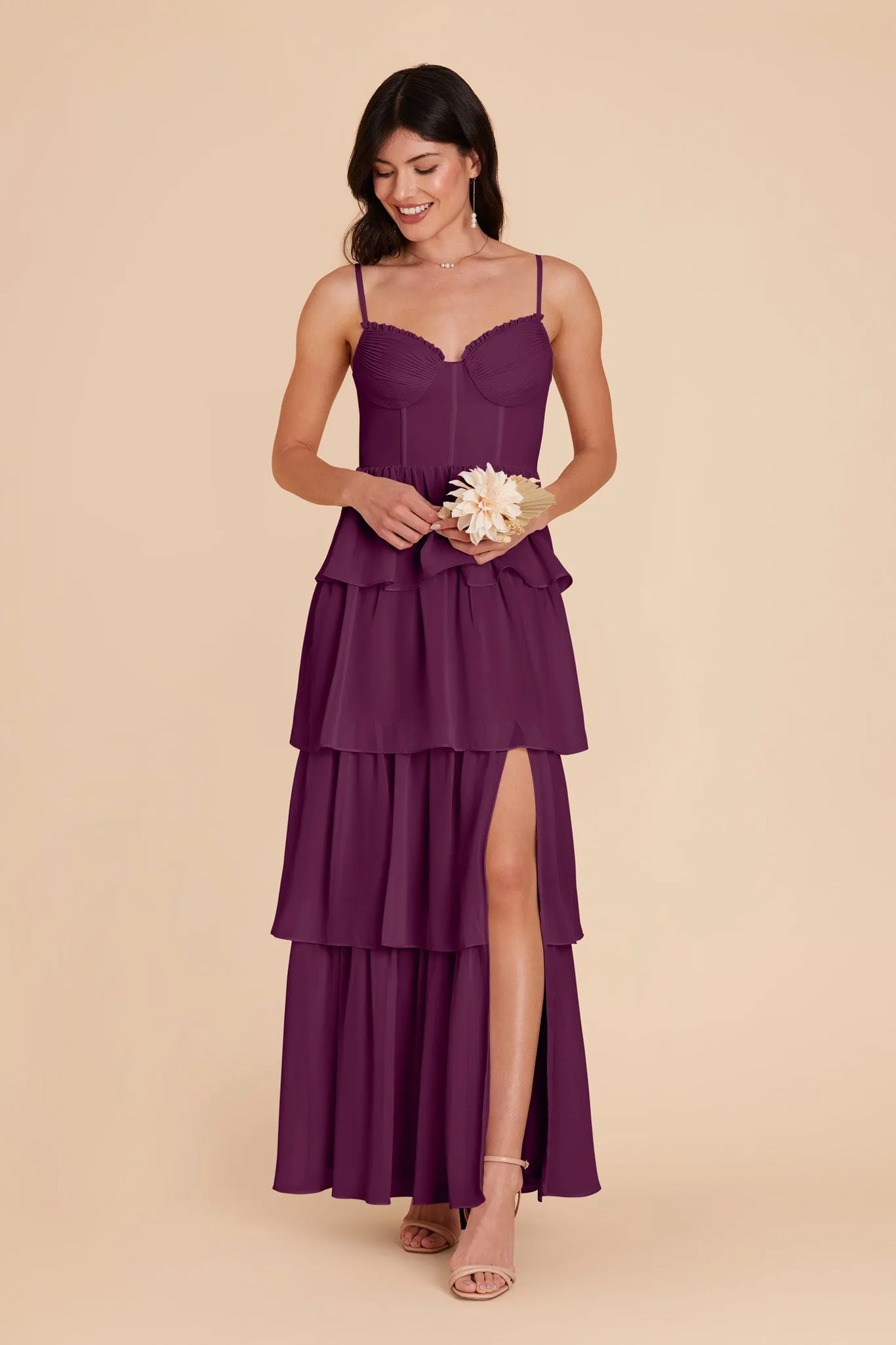 Lola Chiffon Dress - Fig sold by Birdy Grey product image thumbnail 3