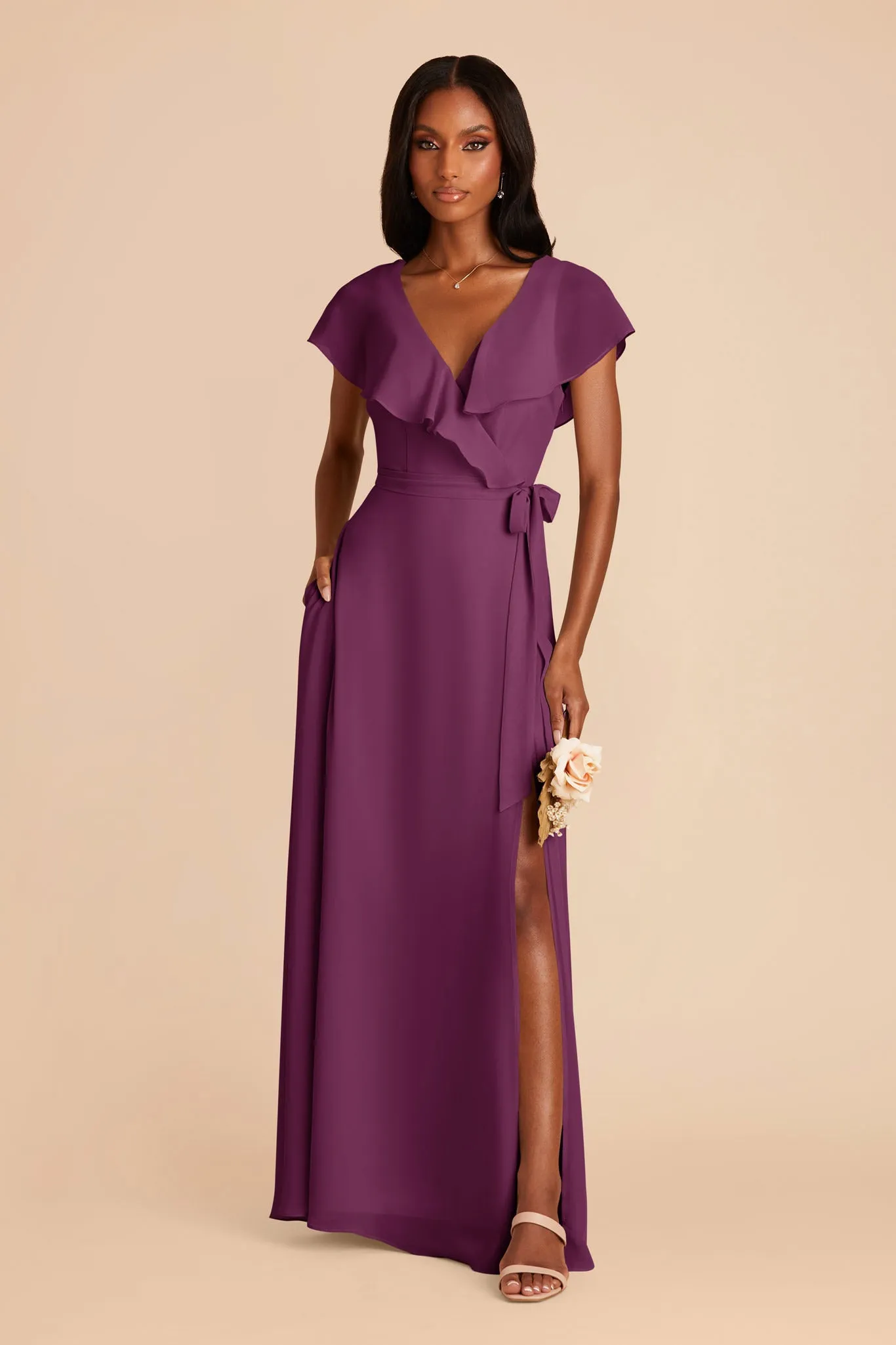 Jackson Chiffon Dress - Fig sold by Birdy Grey