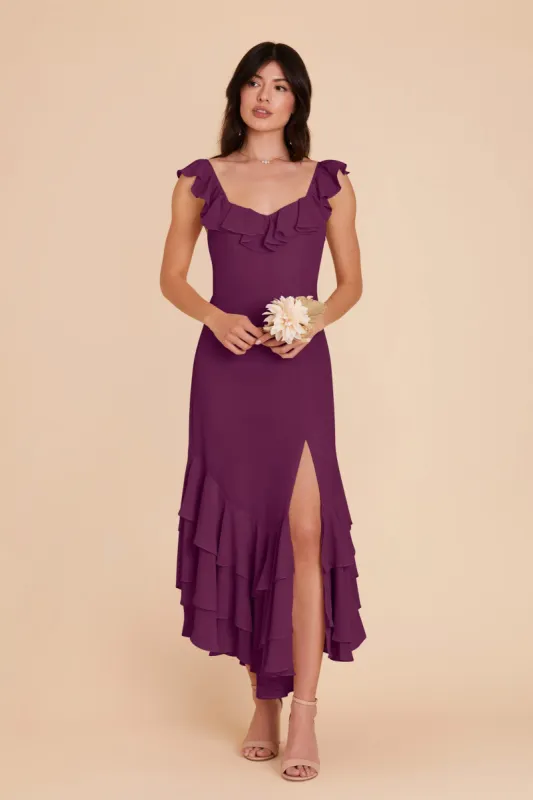 Ginny Chiffon Dress - Fig sold by Birdy Grey