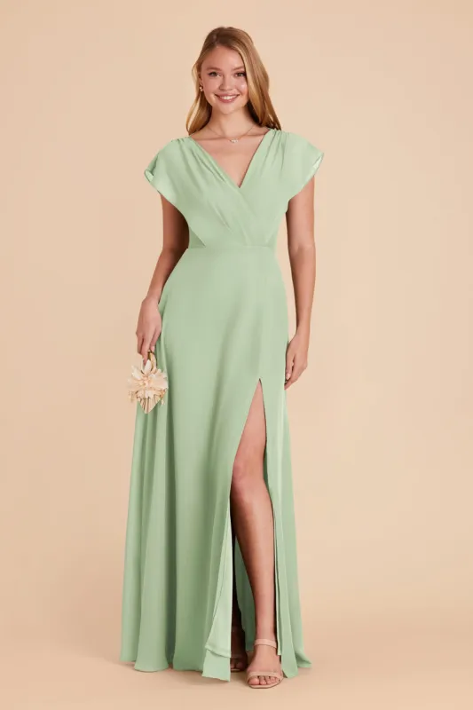 Violet Chiffon Dress - Pistachio sold by Birdy Grey