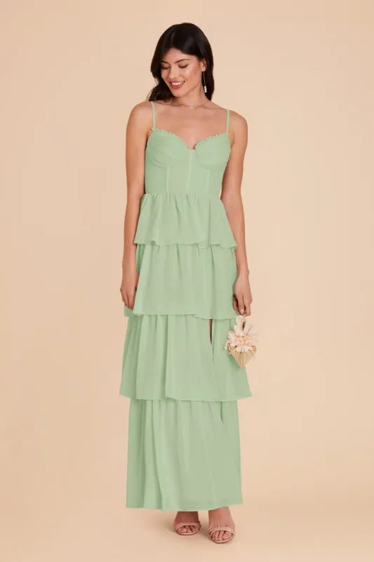 Lola Chiffon Dress - Pistachio sold by Birdy Grey