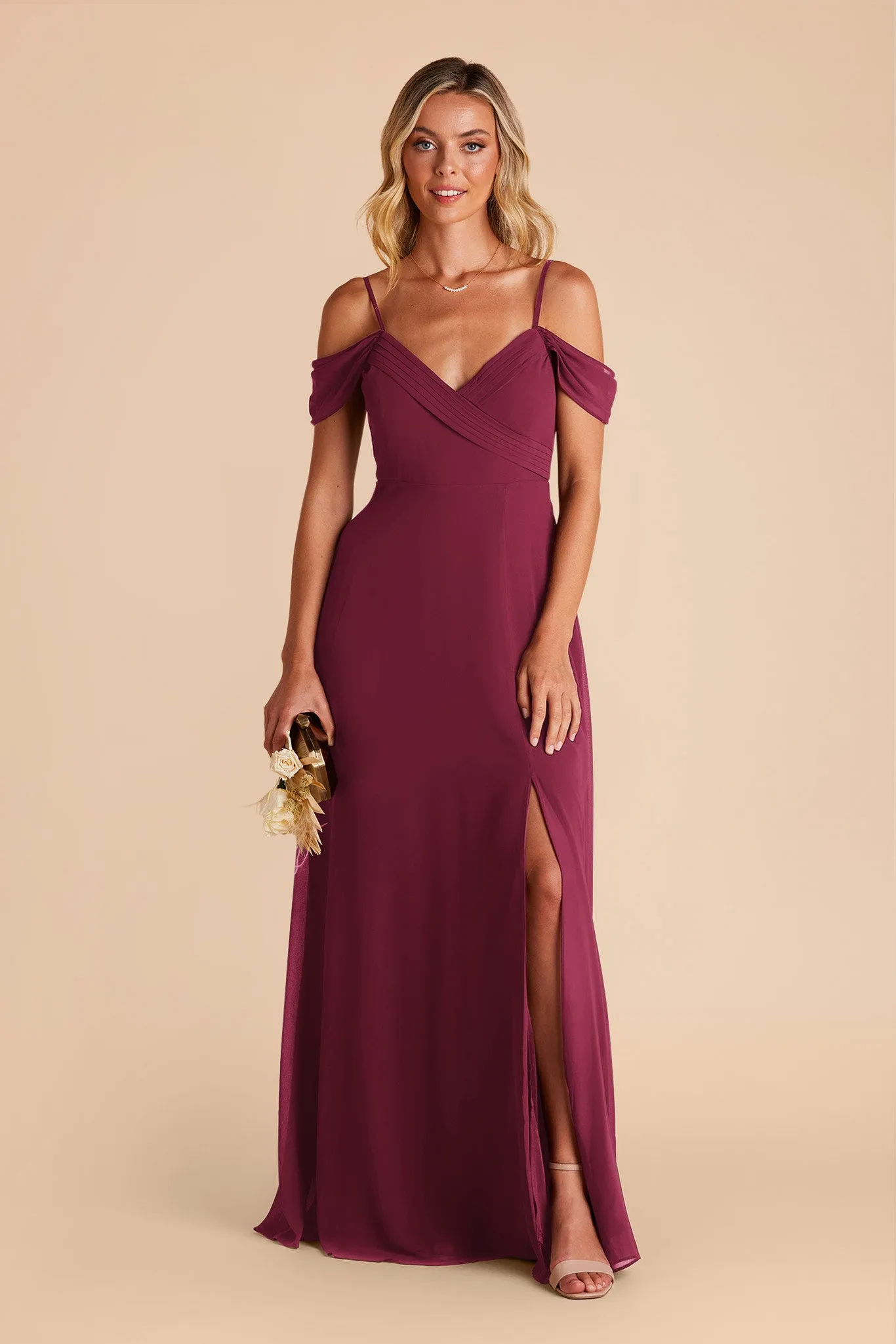 Spence Convertible Dress With Slit - Berry sold by Birdy Grey product image thumbnail 3