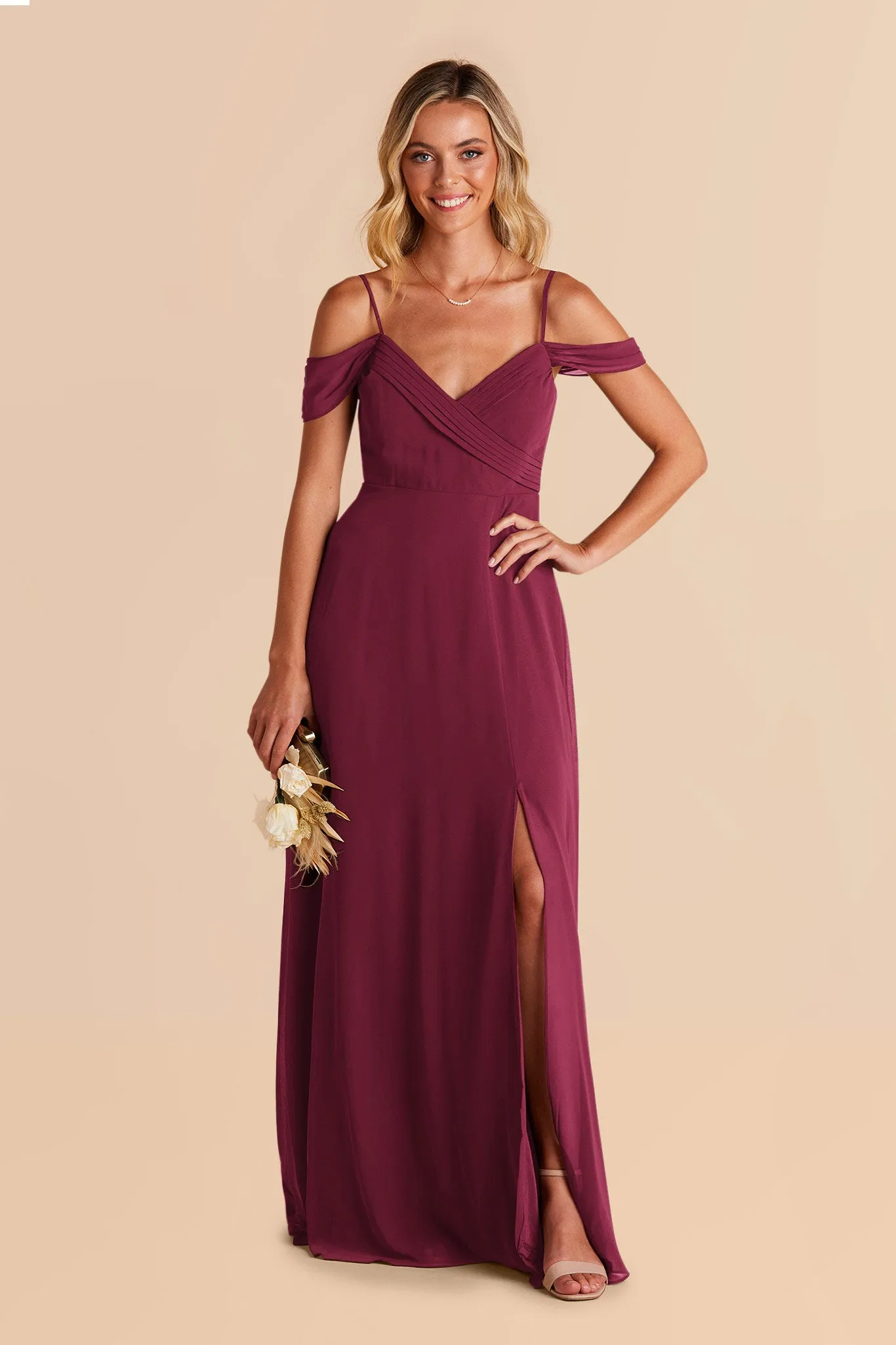 Spence Convertible Dress With Slit - Berry sold by Birdy Grey product image thumbnail 4