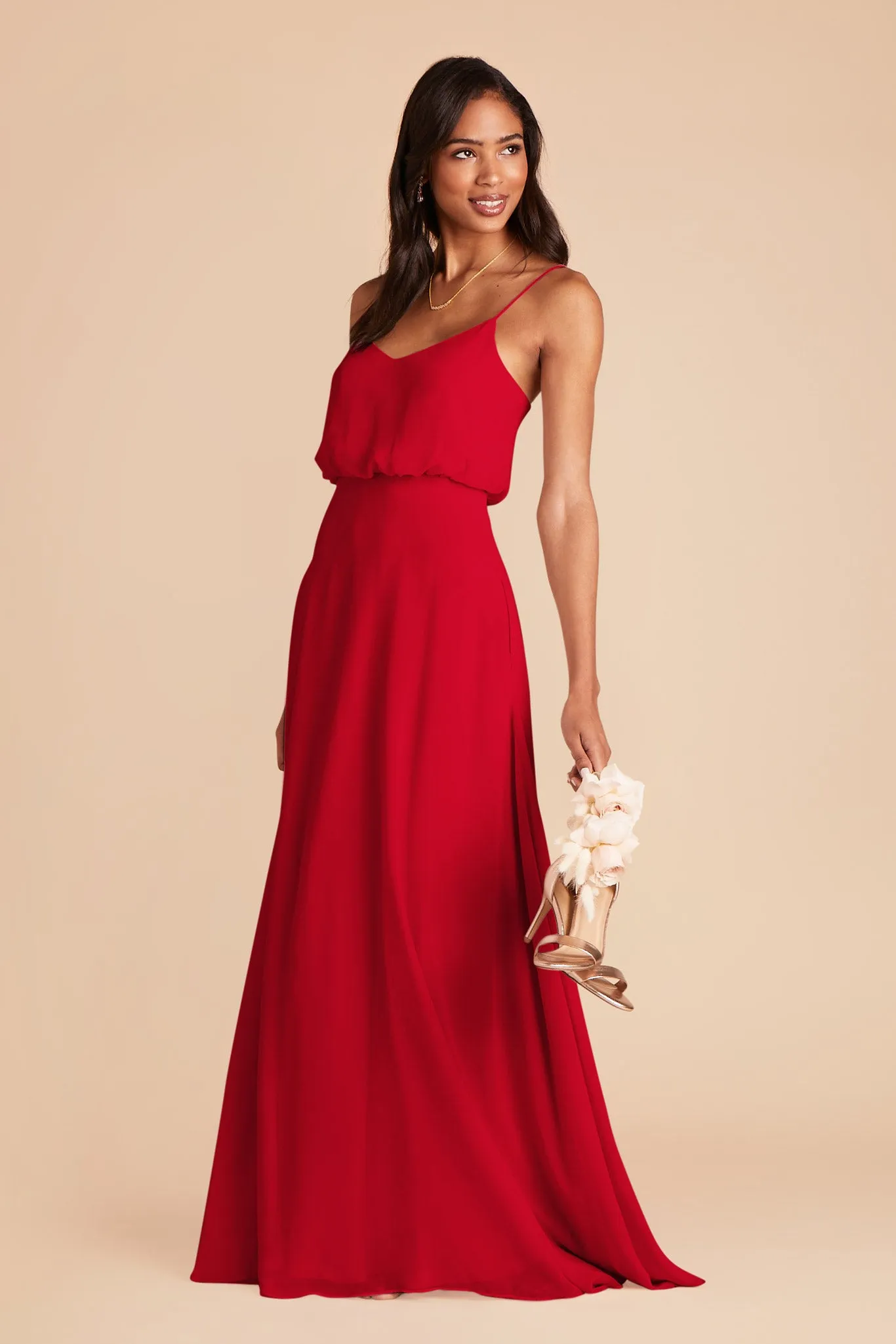 Gwennie Dress With Slit - Ruby Red sold by Birdy Grey product image thumbnail 3