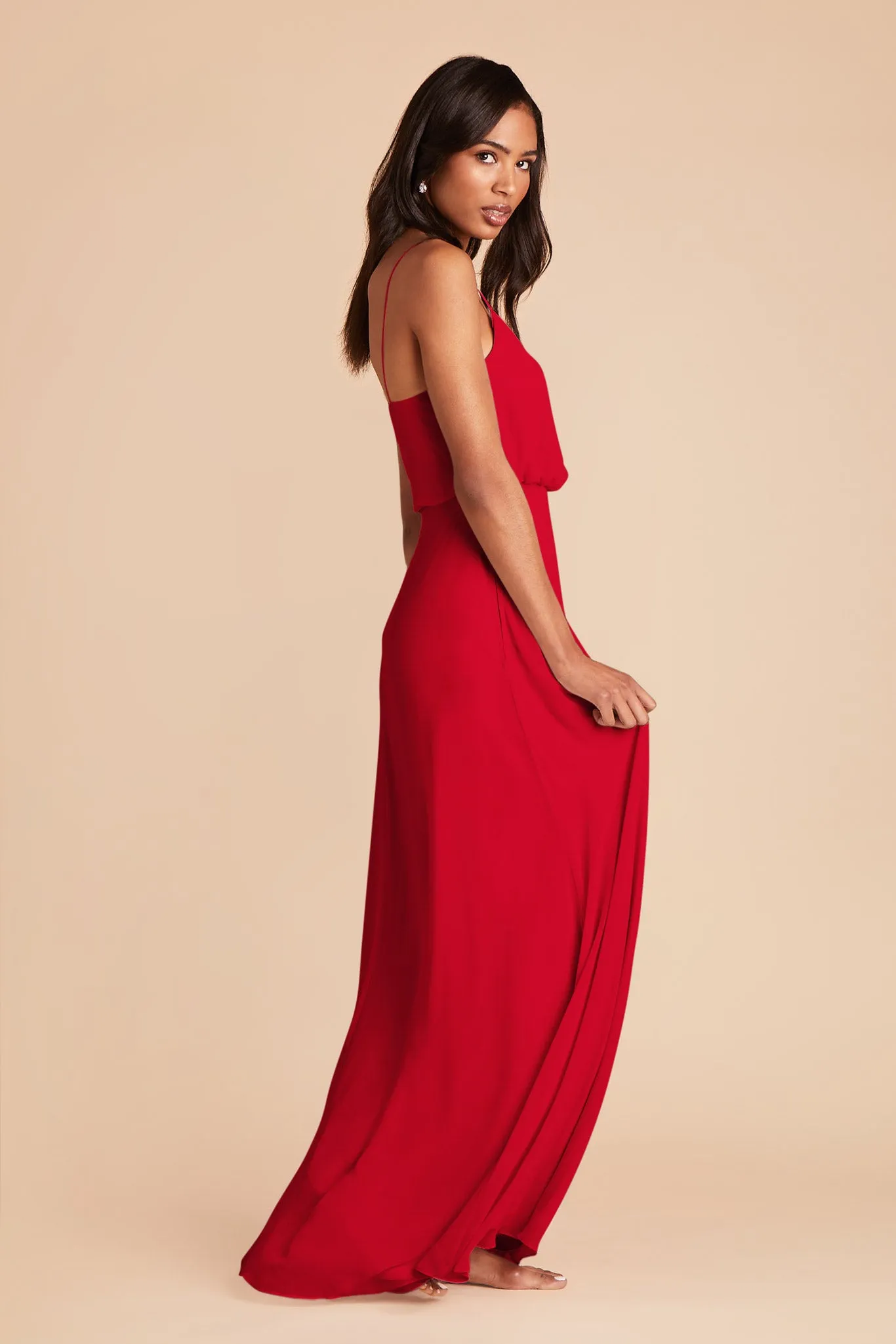 Gwennie Dress With Slit - Ruby Red sold by Birdy Grey product image thumbnail 4