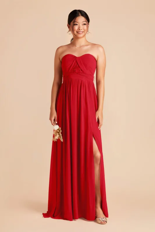 Grace Convertible Dress With Slit - Ruby Red sold by Birdy Grey