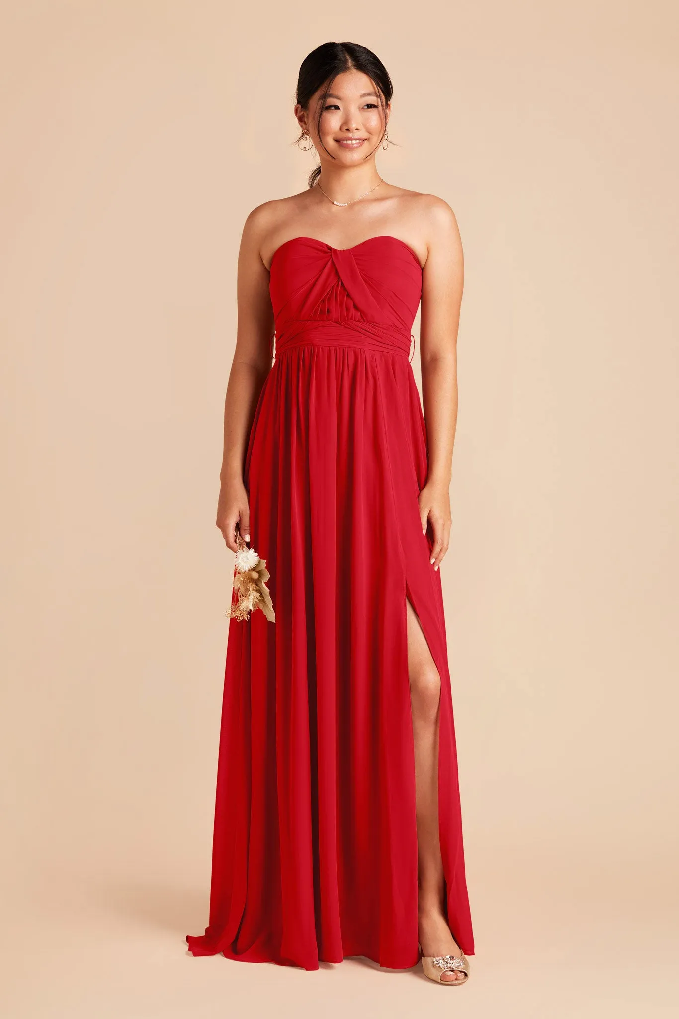 Grace Convertible Dress With Slit - Ruby Red sold by Birdy Grey