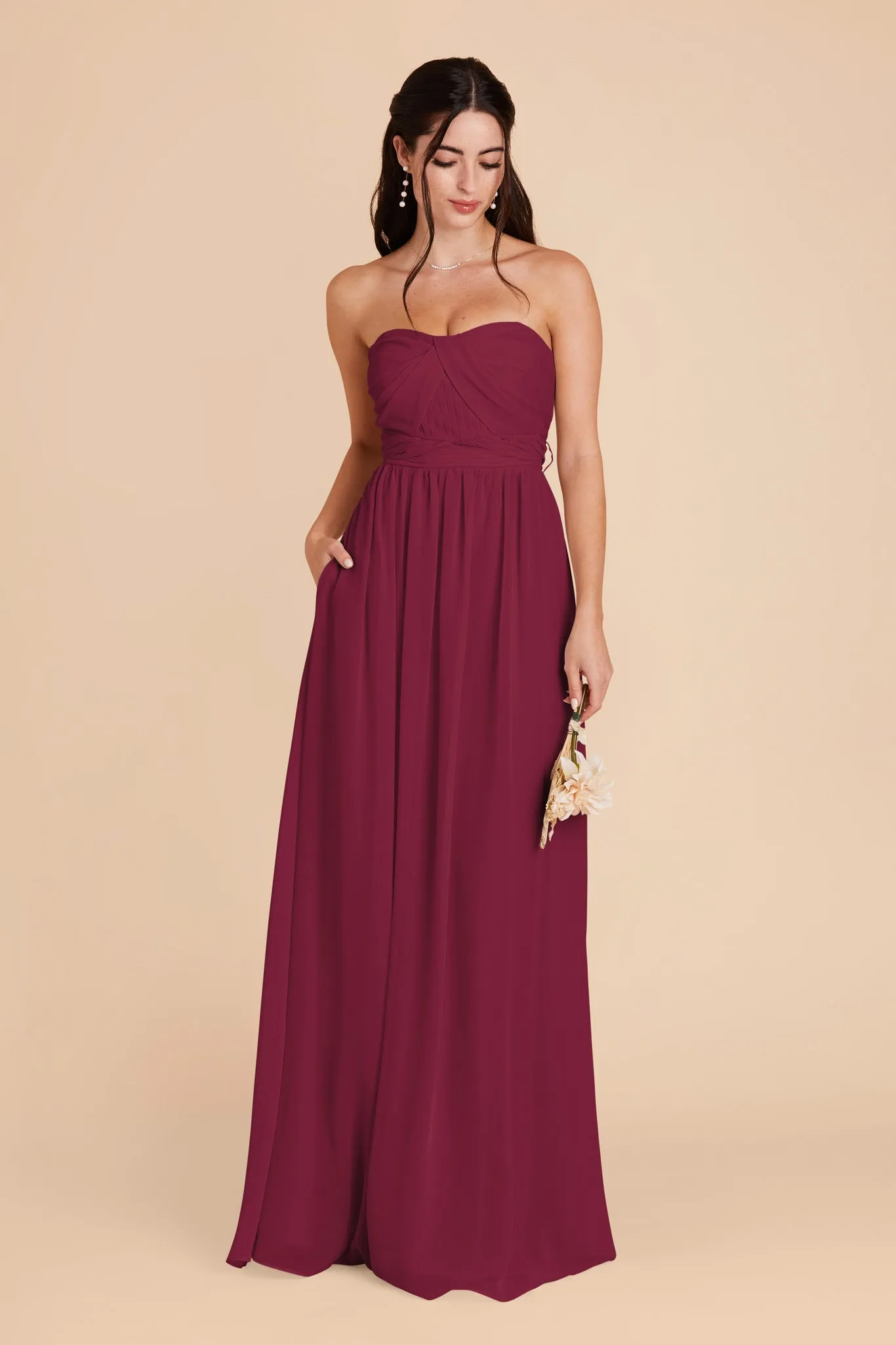 Grace Convertible Dress With Slit - Berry sold by Birdy Grey product image thumbnail 3