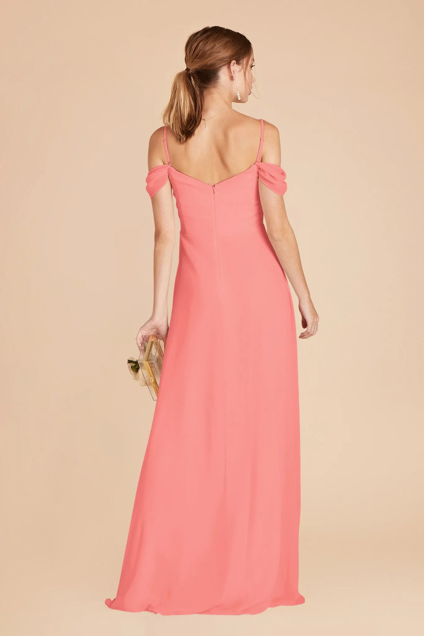 Spence Convertible Dress With Slit - Coral Pink sold by Birdy Grey product image thumbnail 5