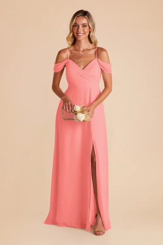 Spence Convertible Dress With Slit - Coral Pink sold by Birdy Grey