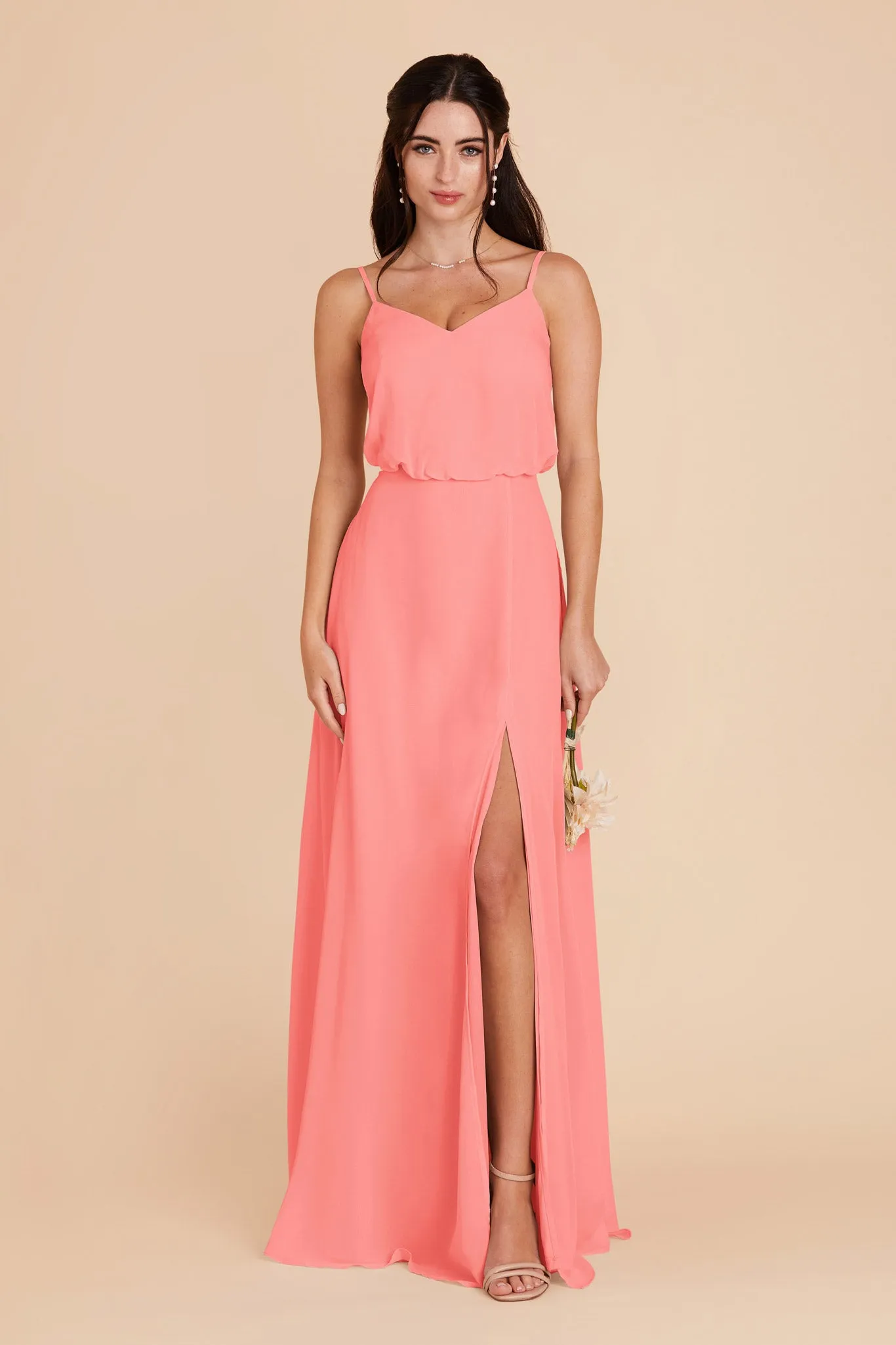 Gwennie Dress With Slit - Coral Pink sold by Birdy Grey product image thumbnail 4