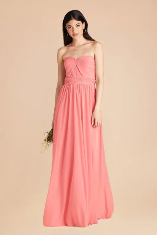 Grace Convertible Dress With Slit - Coral Pink sold by Birdy Grey