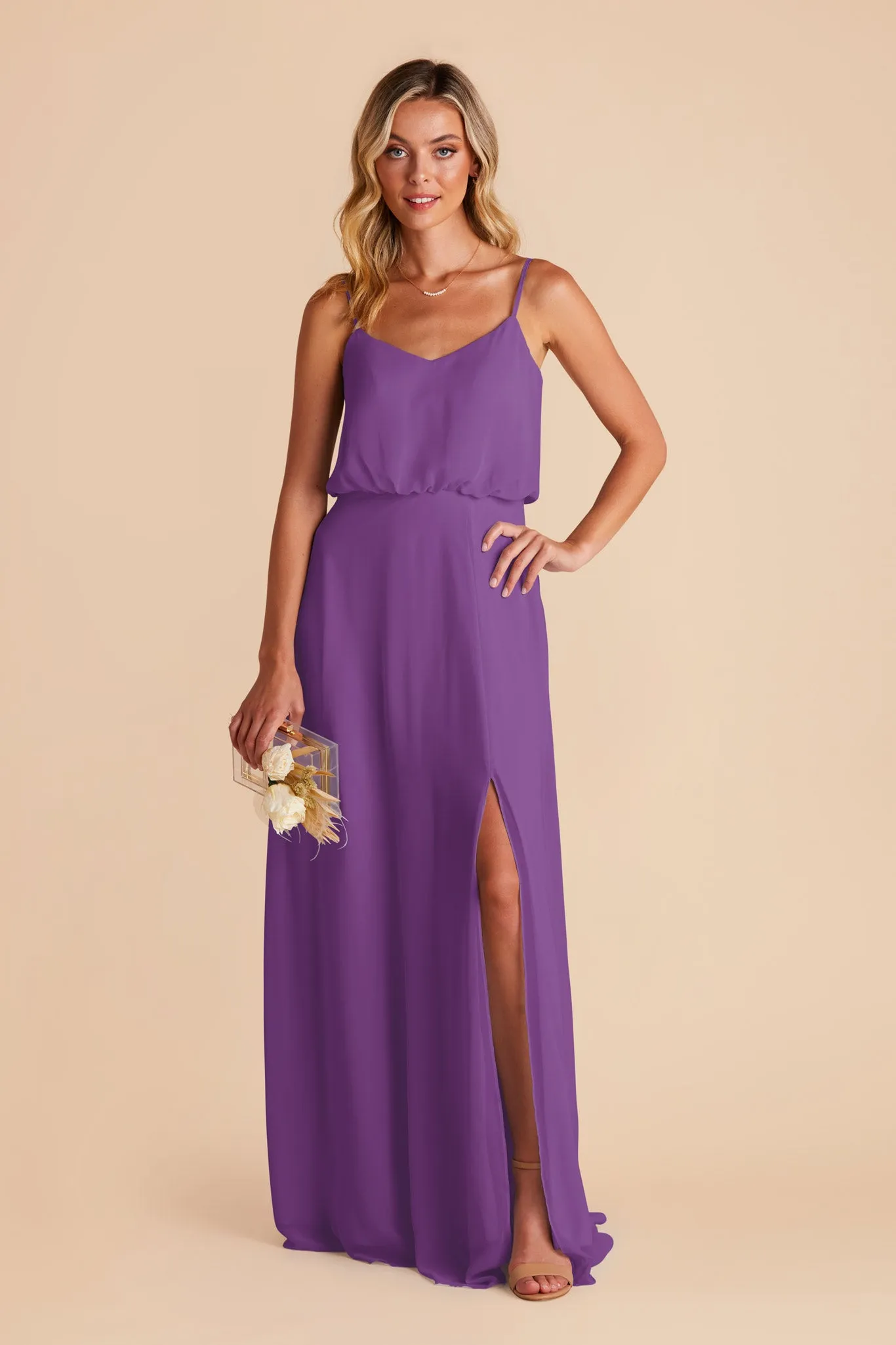 Gwennie Dress With Slit - Amethyst sold by Birdy Grey product image thumbnail 3