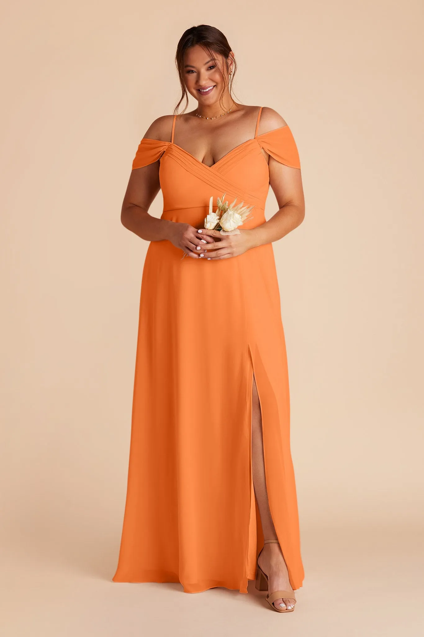 Spence Convertible Dress With Slit - Apricot sold by Birdy Grey product image thumbnail 2