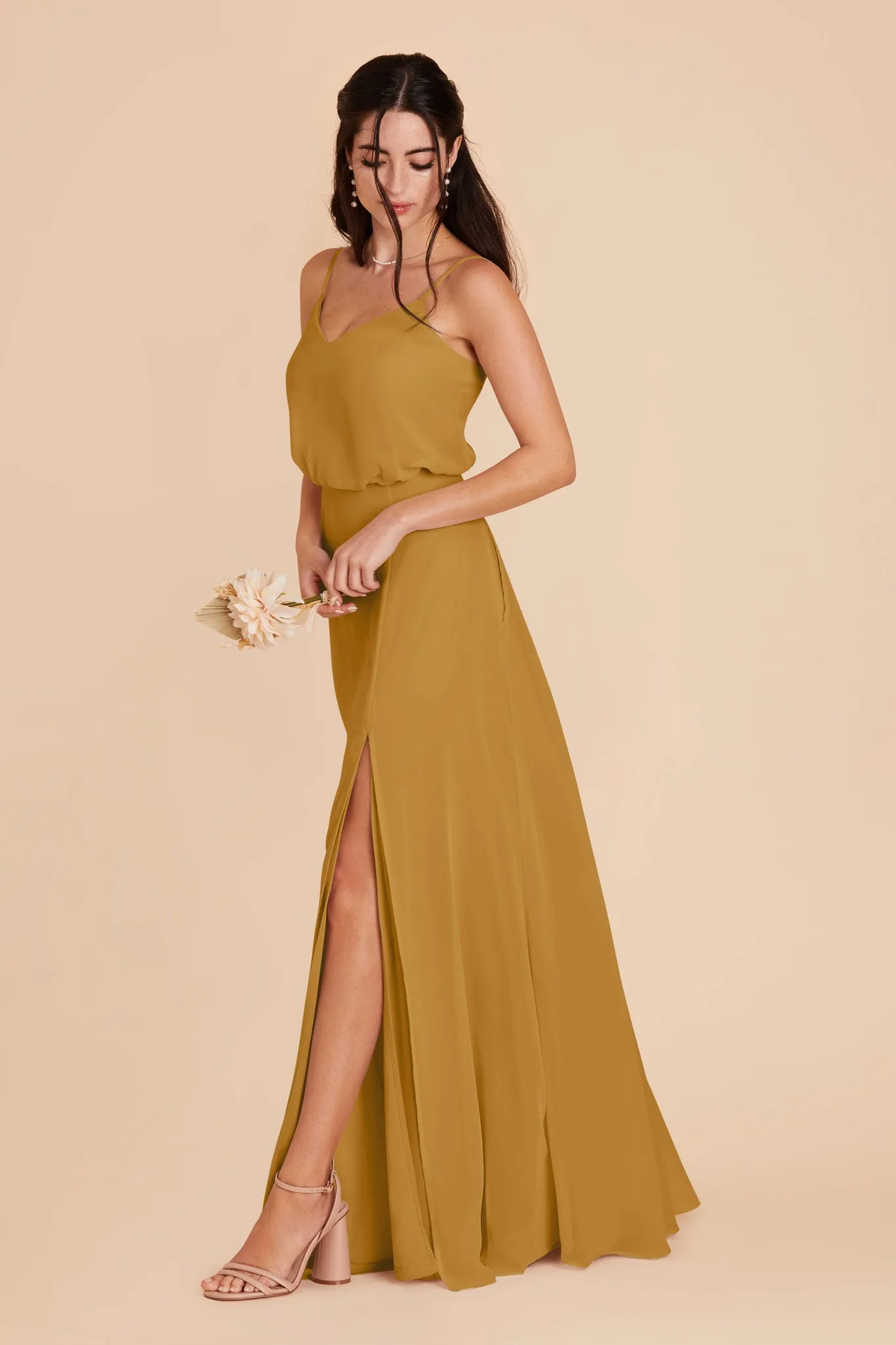 Gwennie Dress With Slit - Marigold sold by Birdy Grey product image thumbnail 4