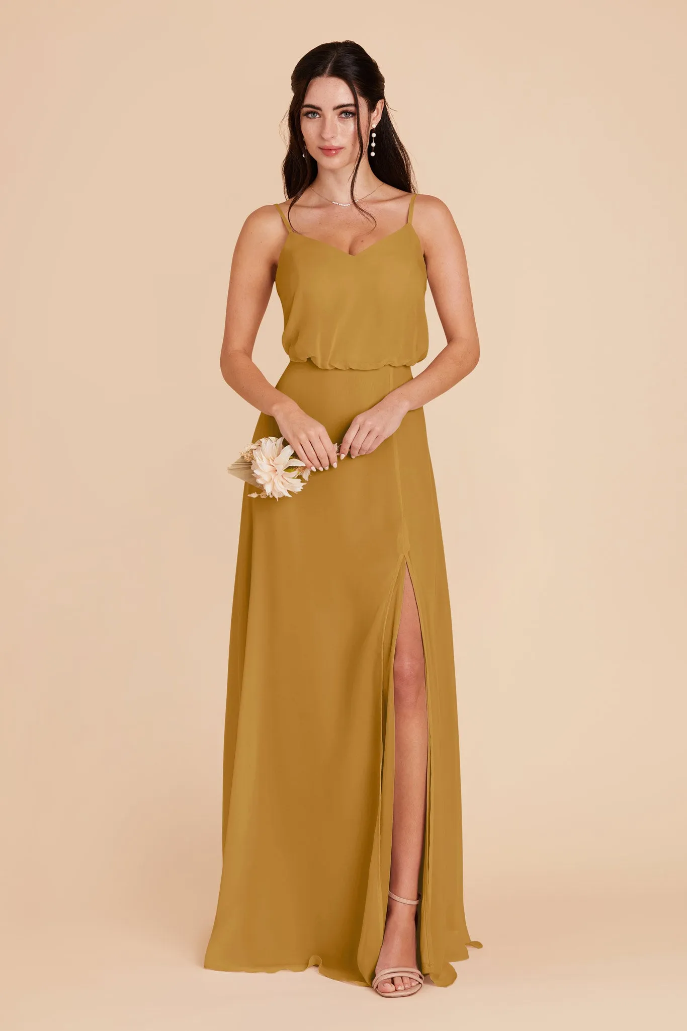 Gwennie Dress With Slit - Marigold sold by Birdy Grey product image thumbnail 3