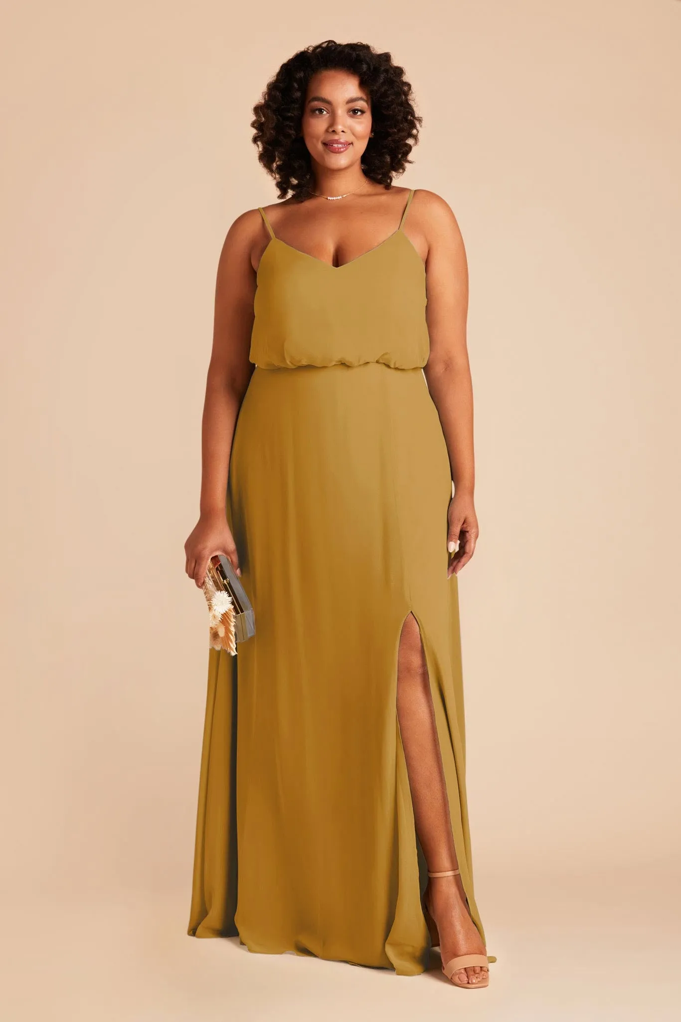 Gwennie Dress With Slit - Marigold sold by Birdy Grey product image thumbnail 2