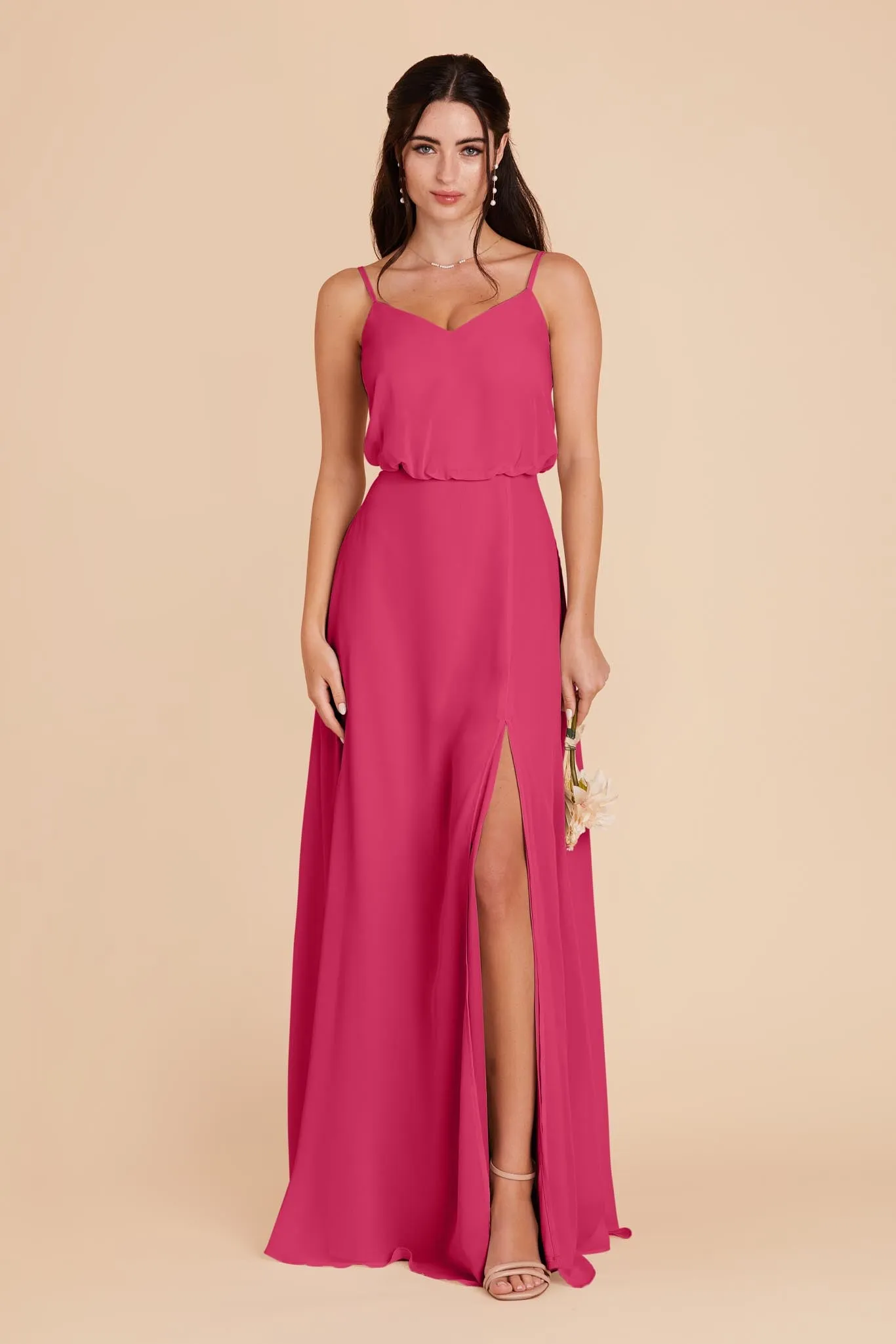 Gwennie Dress With Slit - Fuchsia sold by Birdy Grey