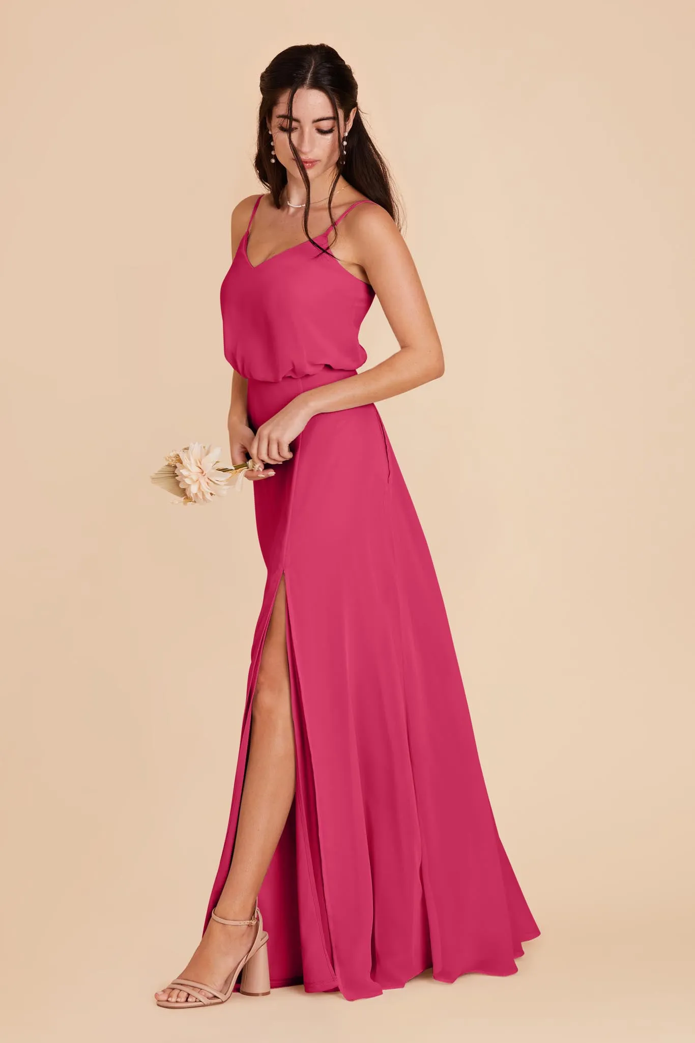 Gwennie Dress With Slit - Fuchsia sold by Birdy Grey product image thumbnail 4