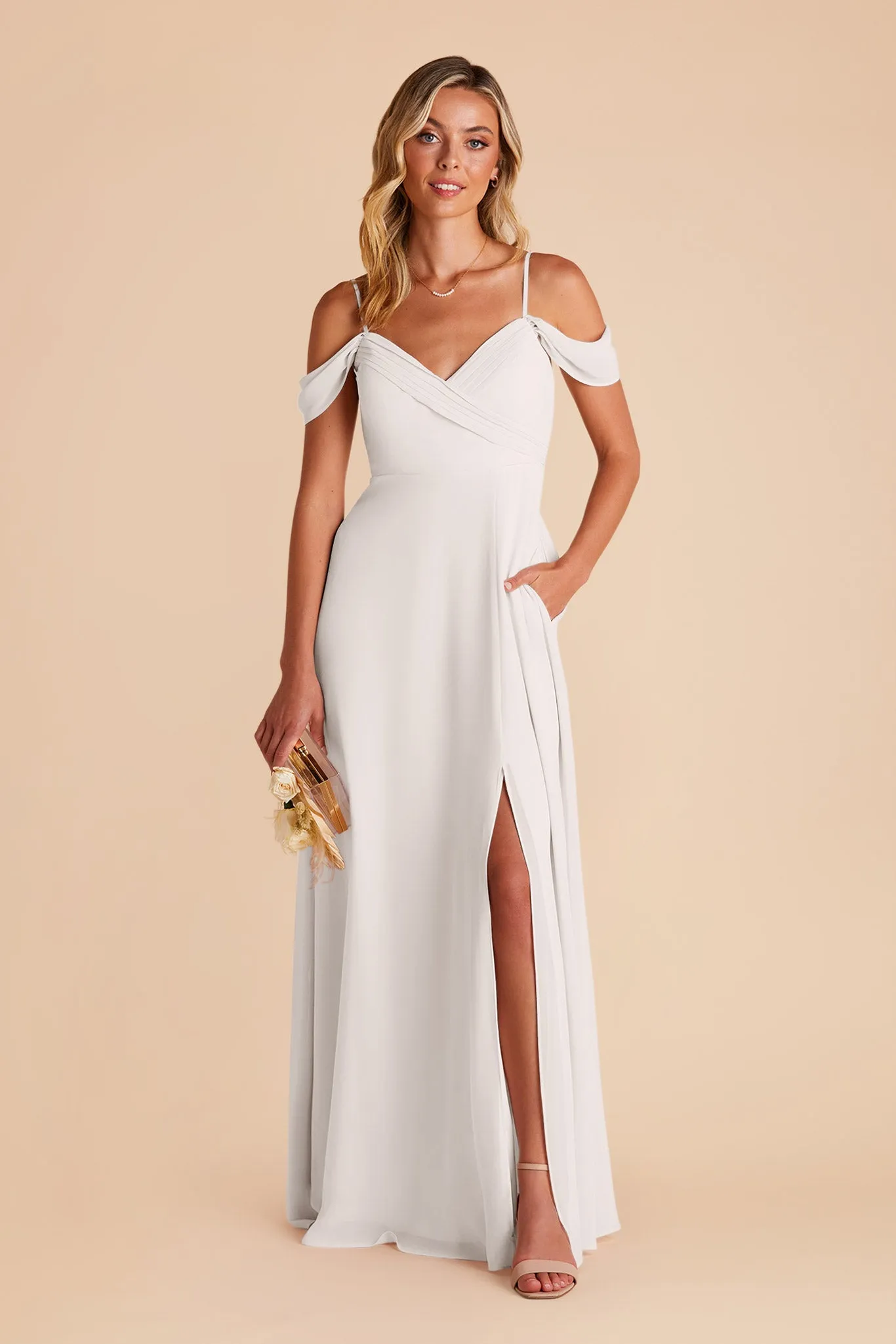 Spence Convertible Dress With Slit - White sold by Birdy Grey product image thumbnail 4