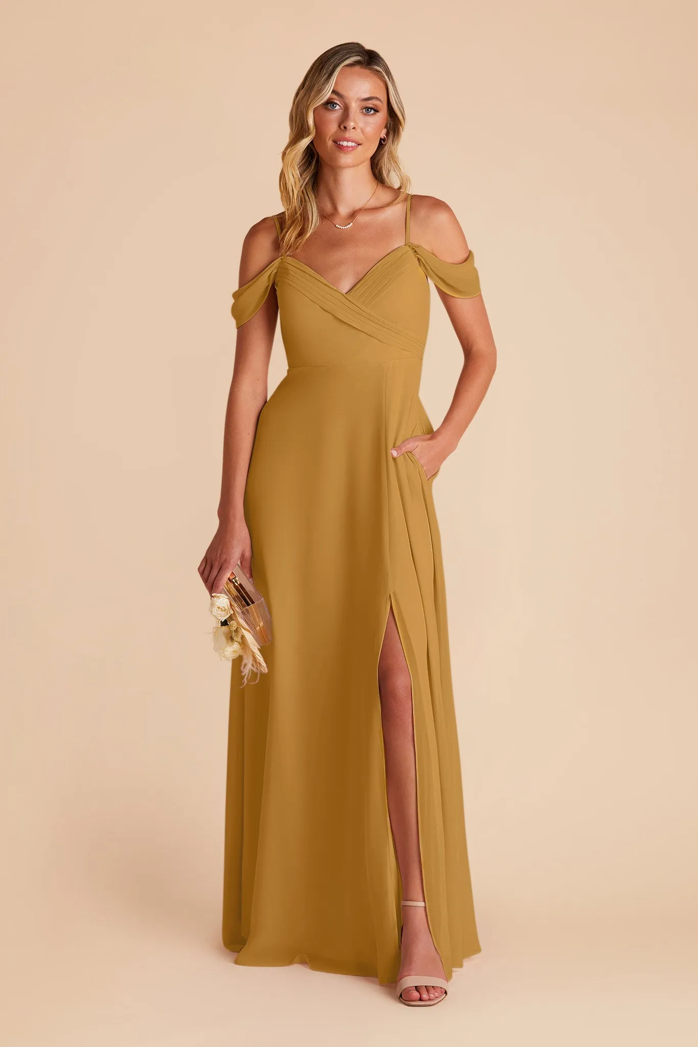 Spence Convertible Dress With Slit - Marigold sold by Birdy Grey product image thumbnail 4