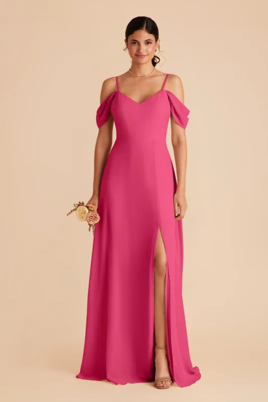 Devin Convertible Dress With Slit - Fuchsia sold by Birdy Grey