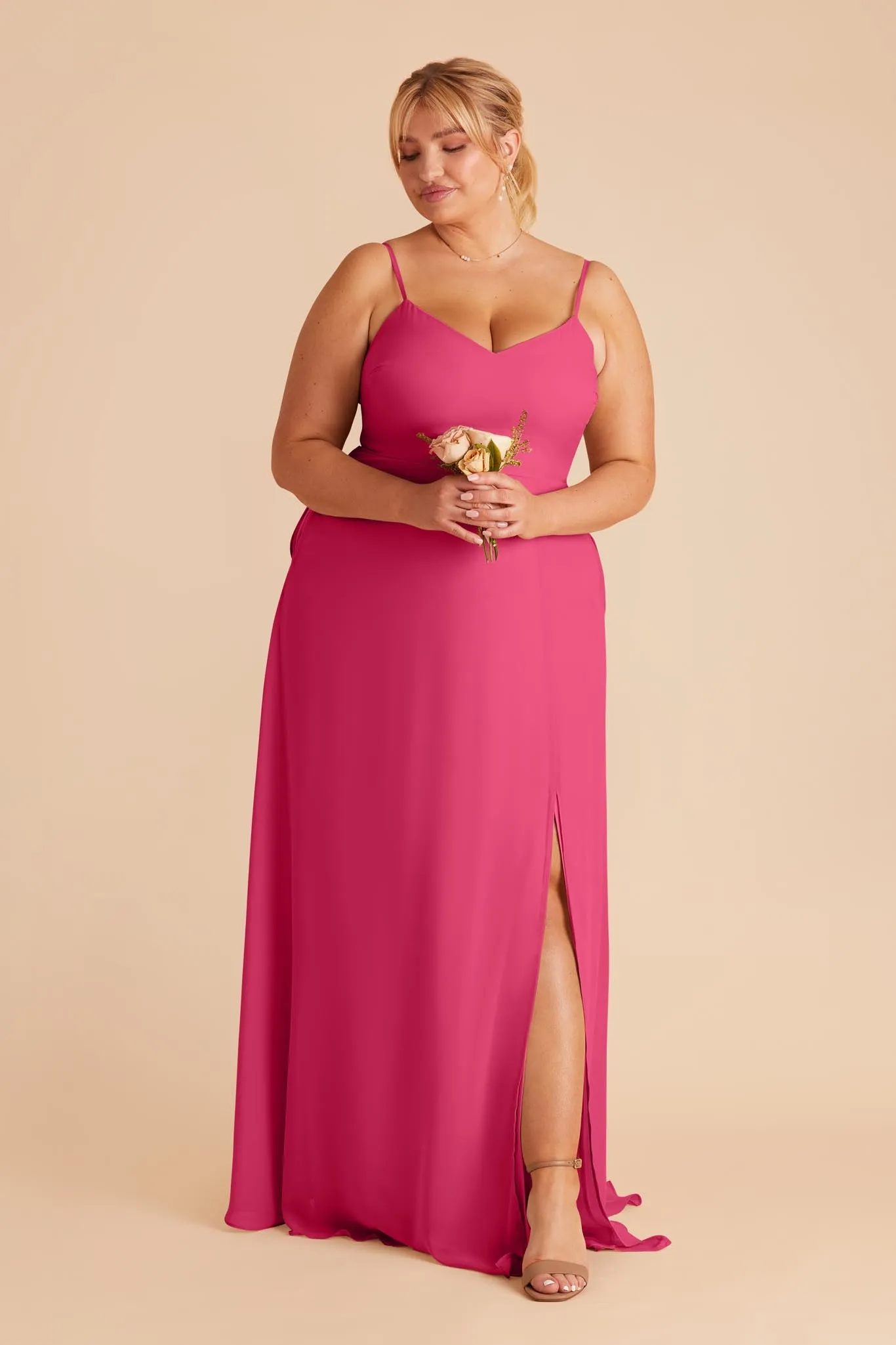 Devin Convertible Dress With Slit - Fuchsia sold by Birdy Grey product image thumbnail 2