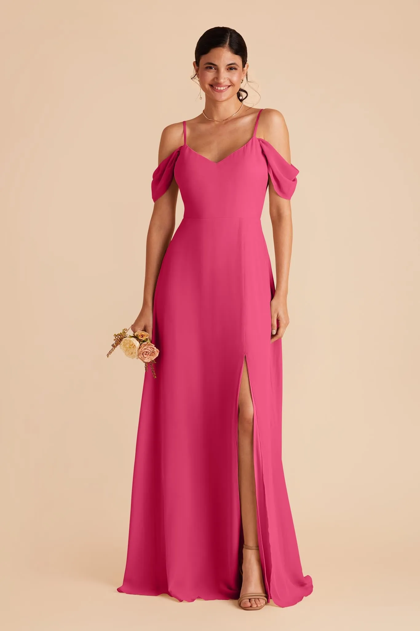 Devin Convertible Dress With Slit - Fuchsia sold by Birdy Grey product image thumbnail 4