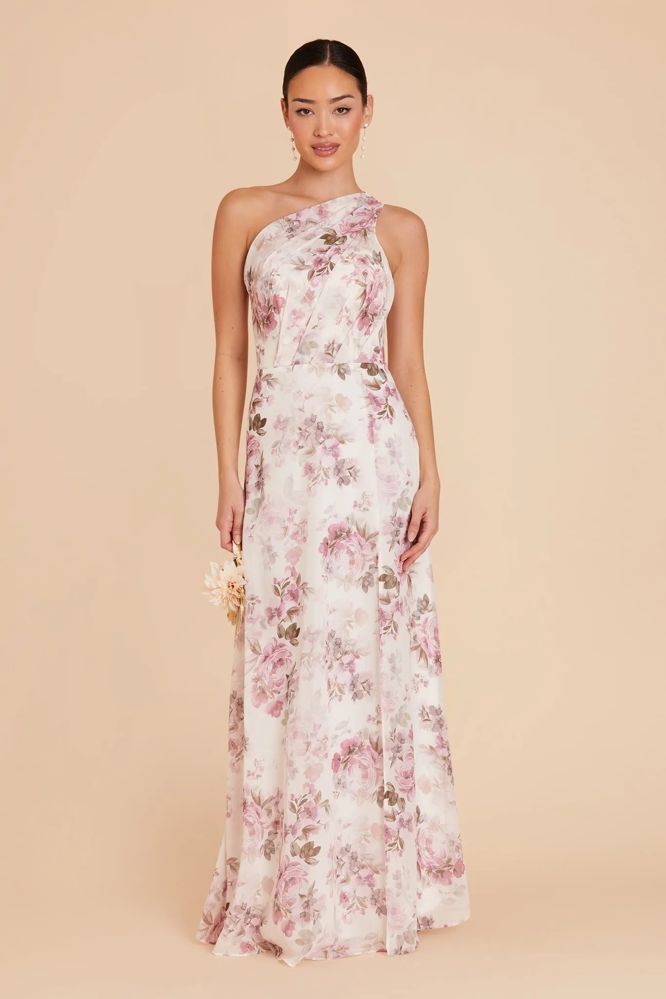 Kira Dress With Slit - Dusty Pink Peonies sold by Birdy Grey product image thumbnail 3